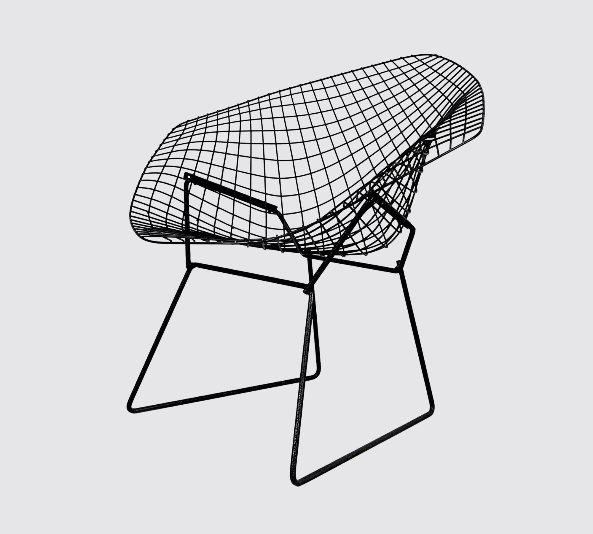 DEFEKT! Bertoia Diamond Chair Schwarz mit Sitzkissen 