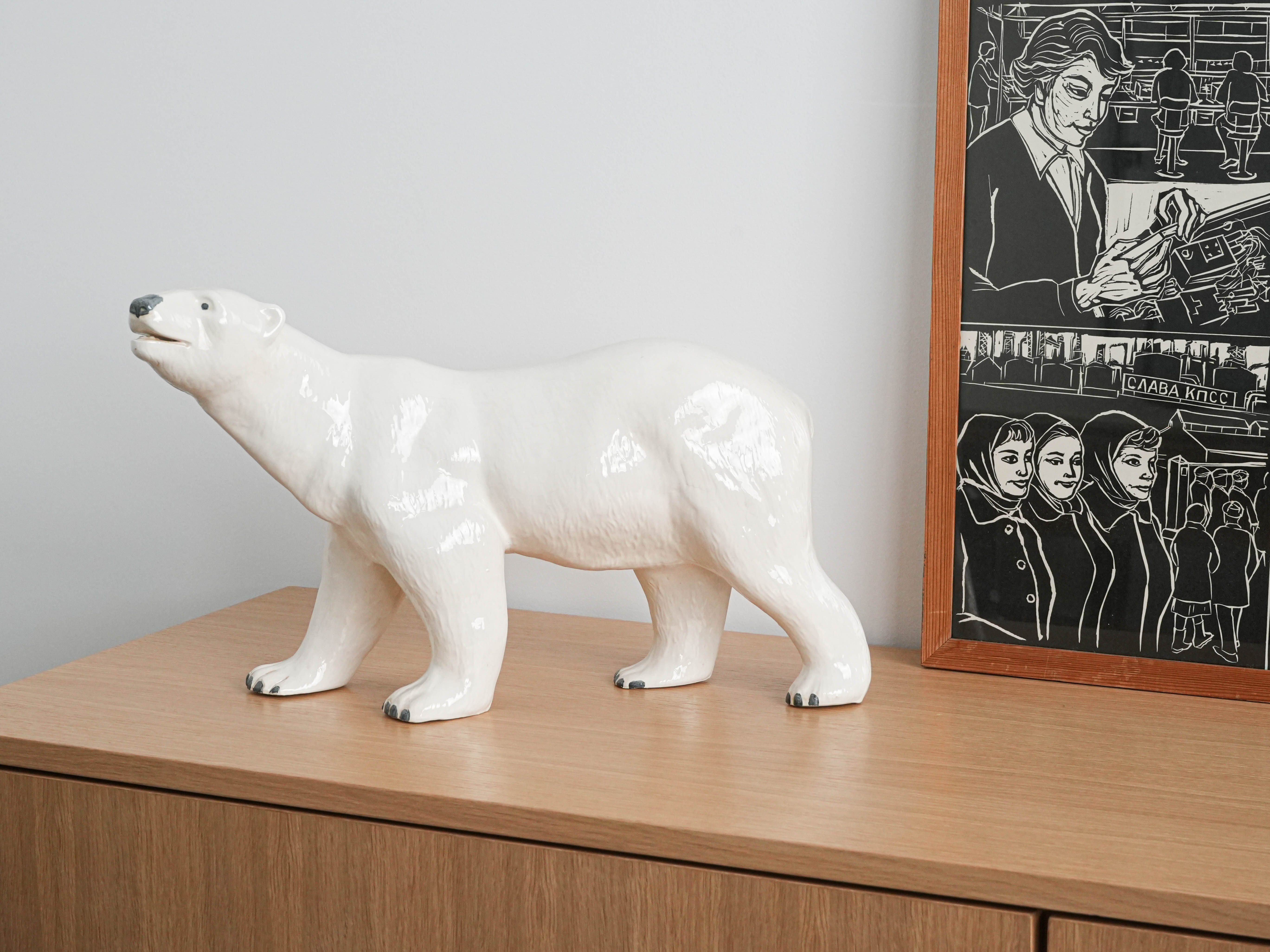 Eisbär Skulptur Keramik