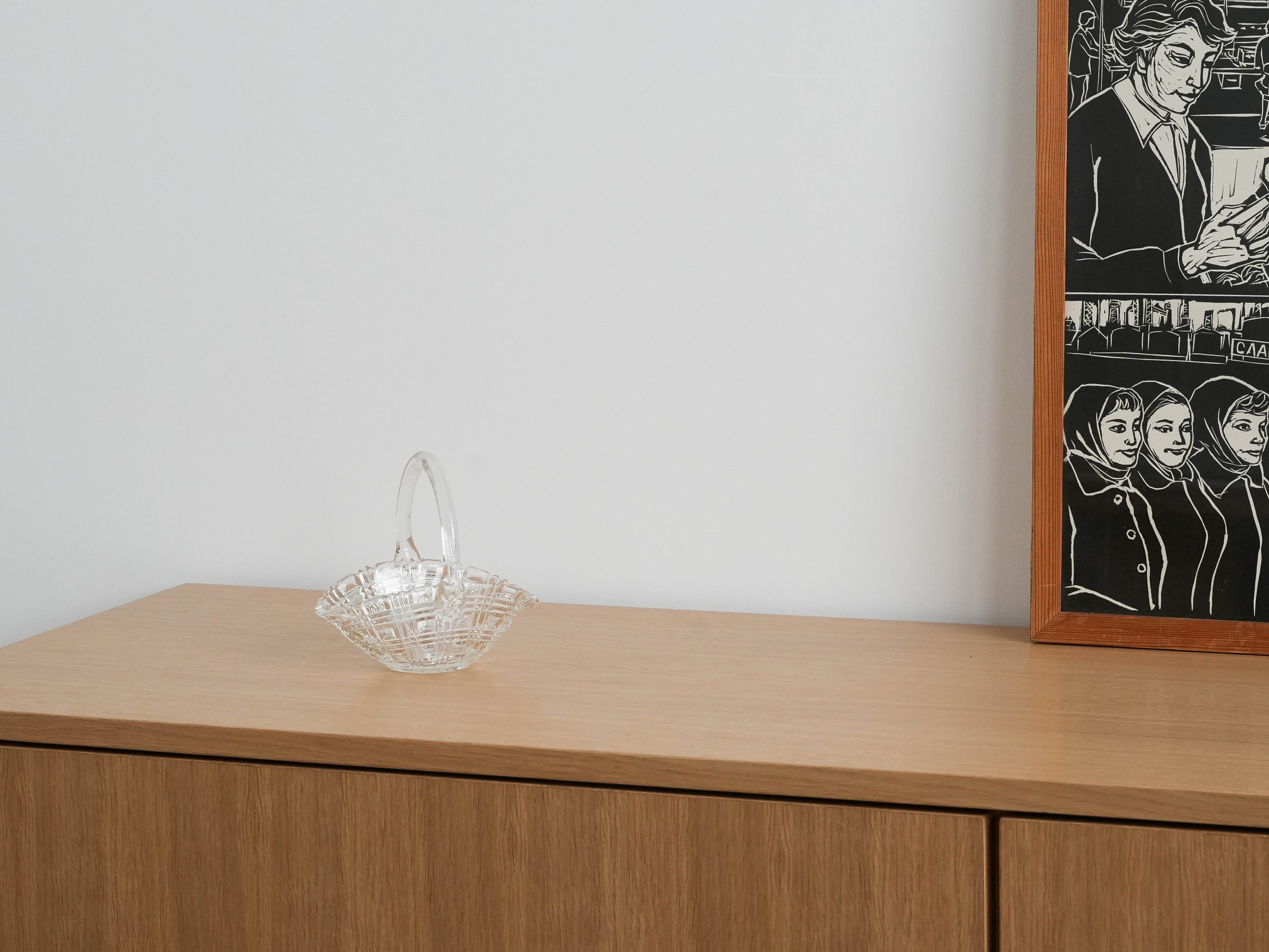 Korb Zuckerschale Transparent 1970er Jahre