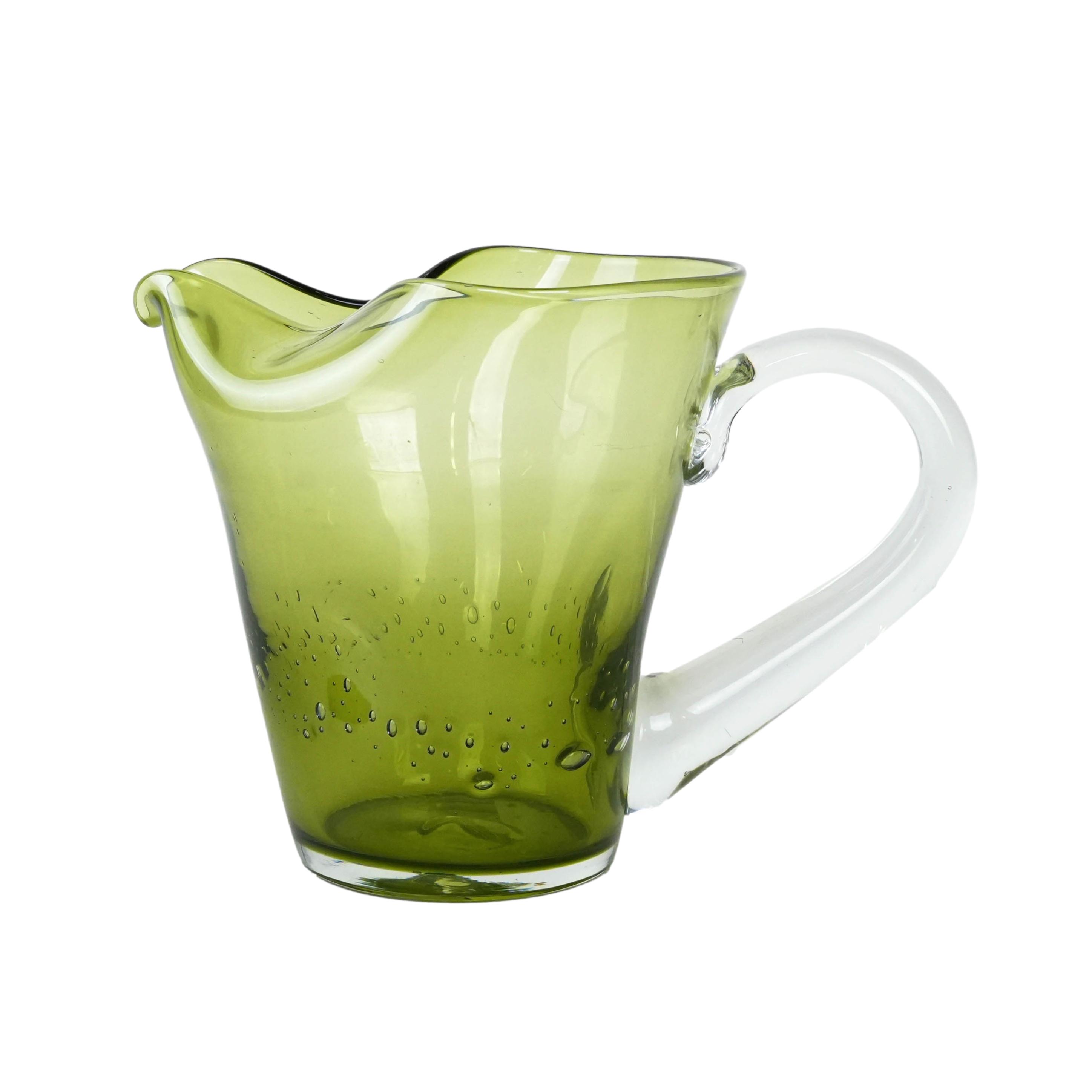Glasflasche Olivgrün 1960er Jahre