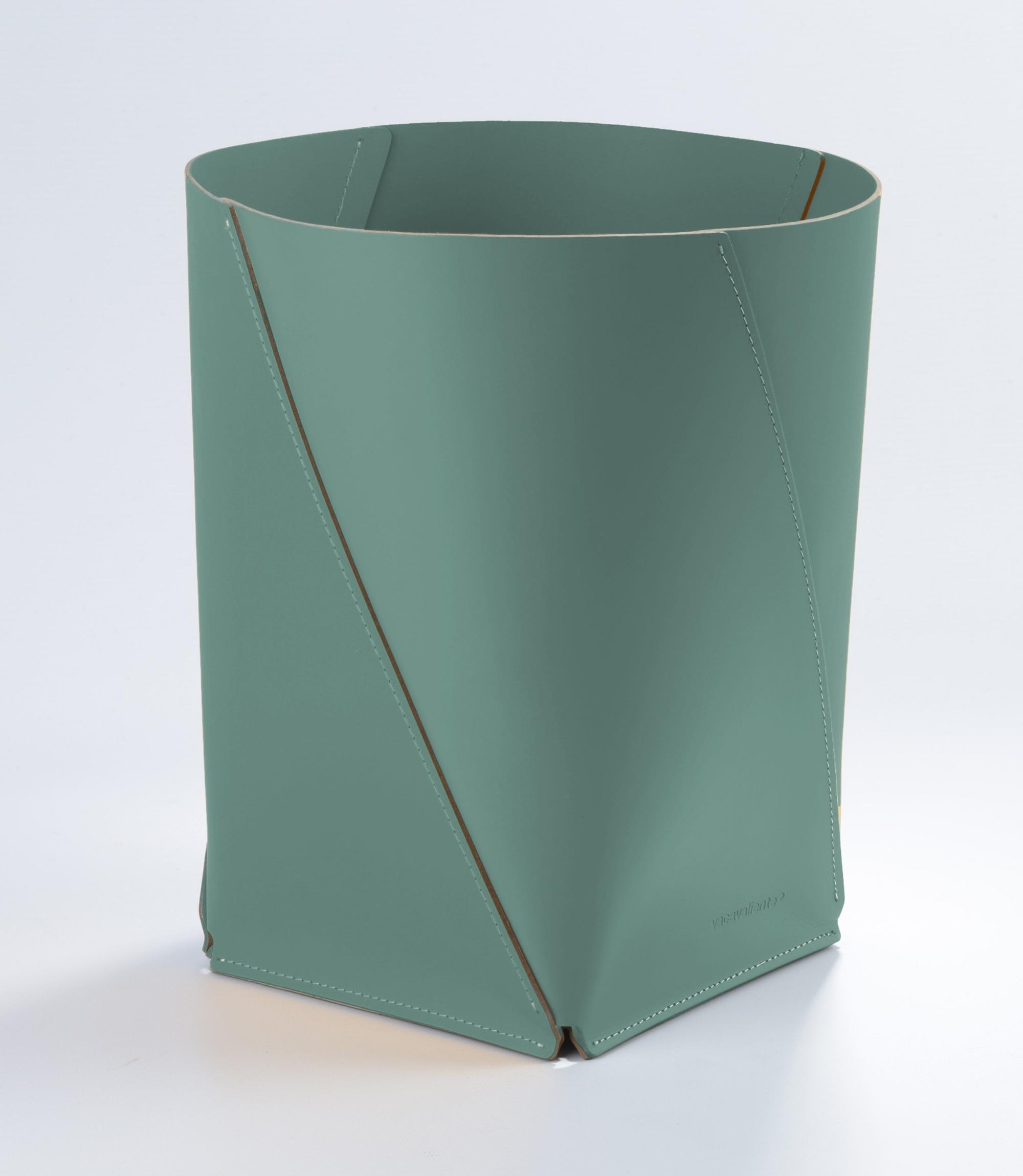 Papierkorb XL 100% Recyceltes Leder Eukalyptus