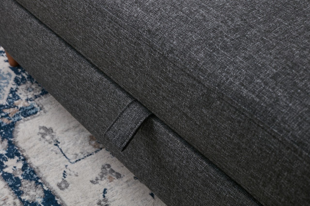 Schlafsofa 3-Sitzer Textil Anthrazit