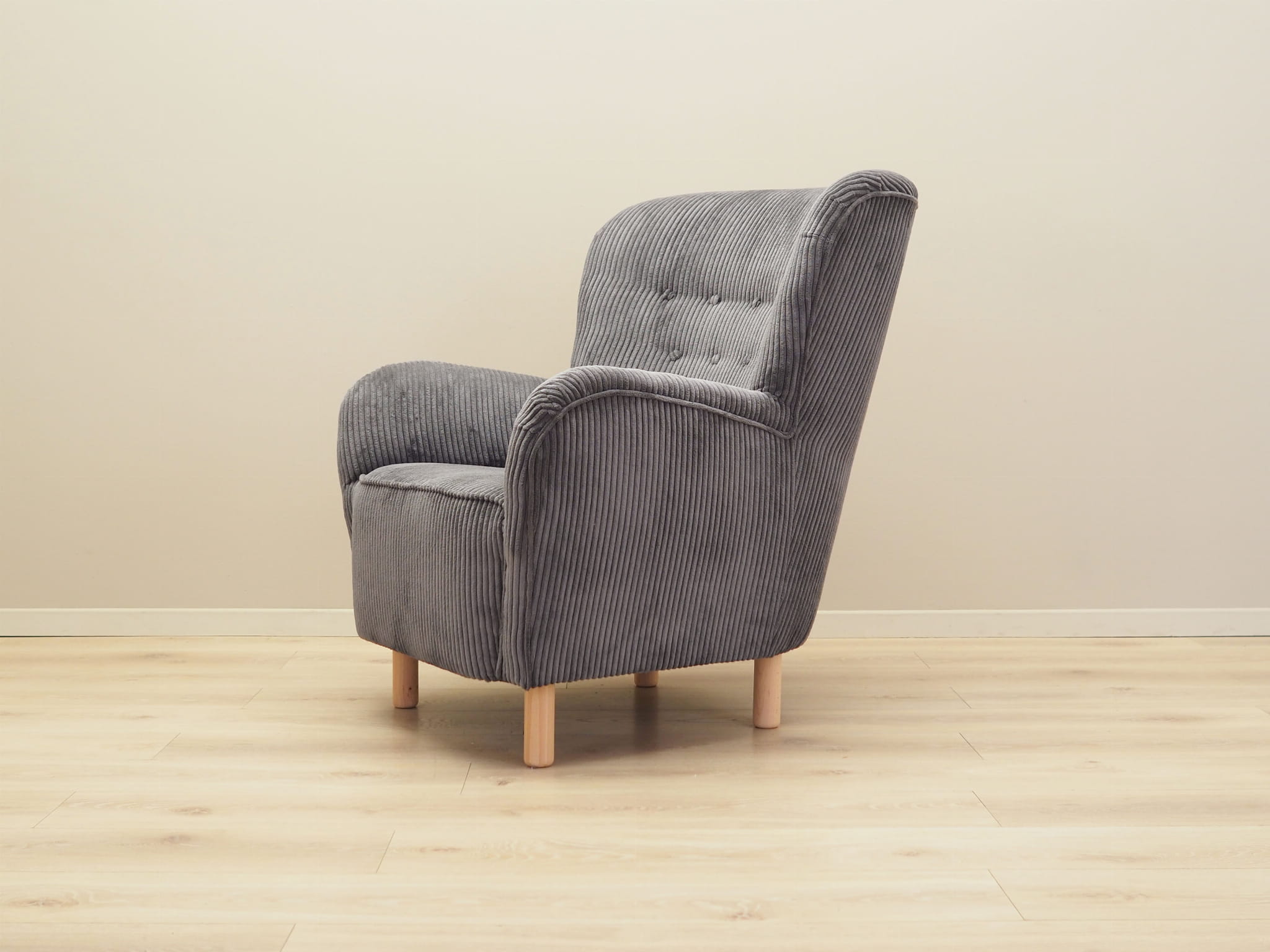 Armchair Velvet Wood Grey