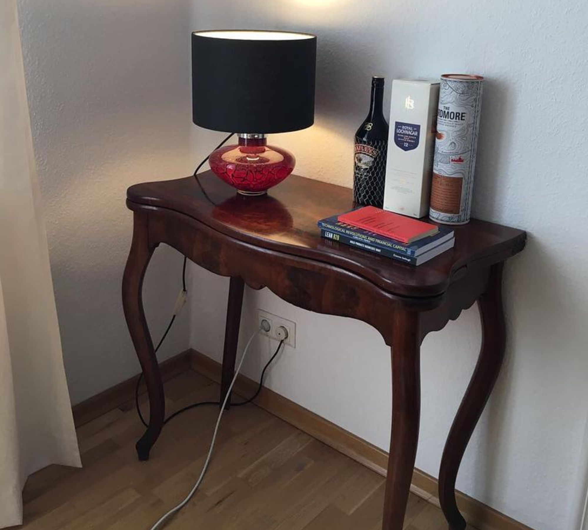 Antiker Beistelltisch Louis Philippe Mahagoni Braun