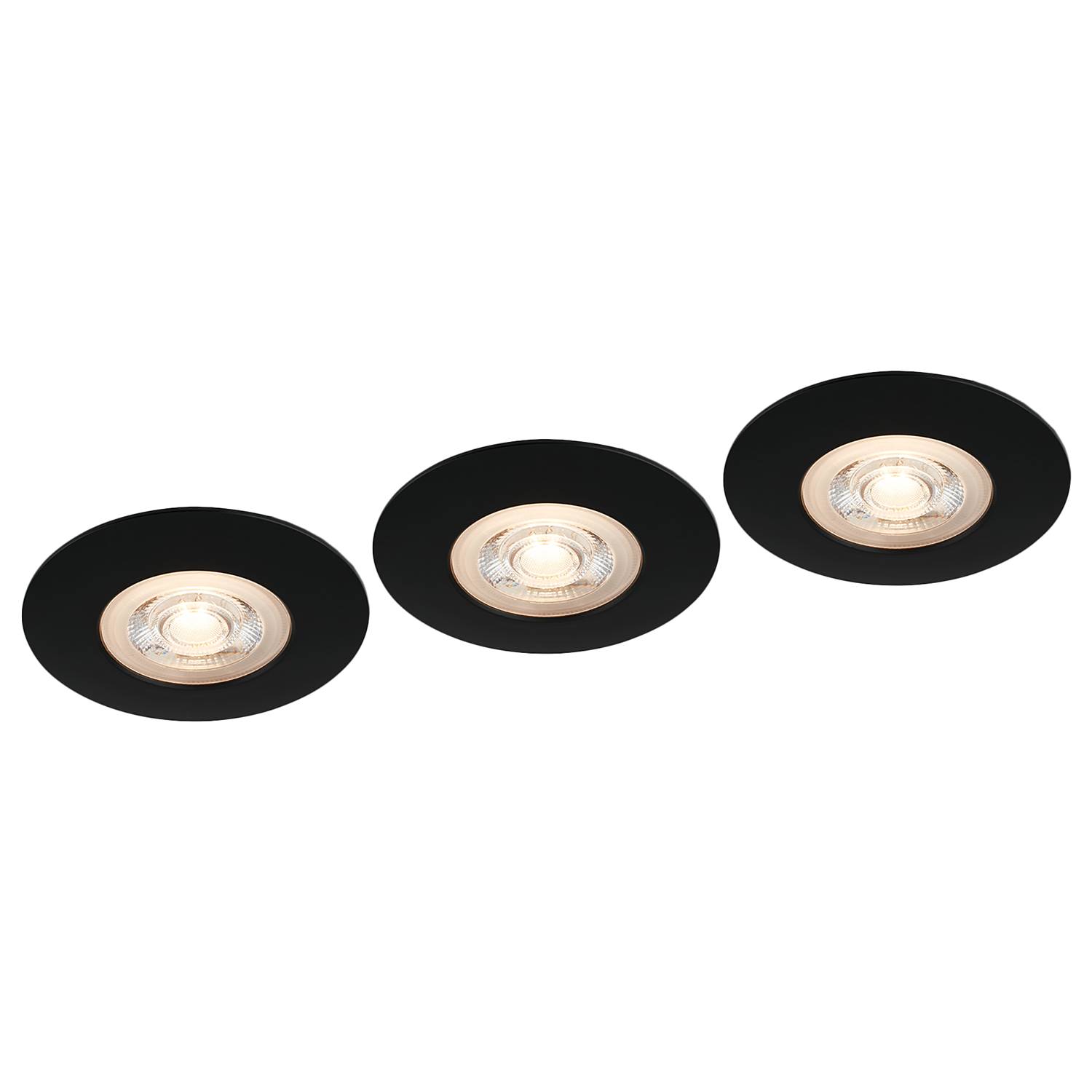 Kulana II LED-Einbauleuchte 3er Set 3-flammig Nylon Schwarz