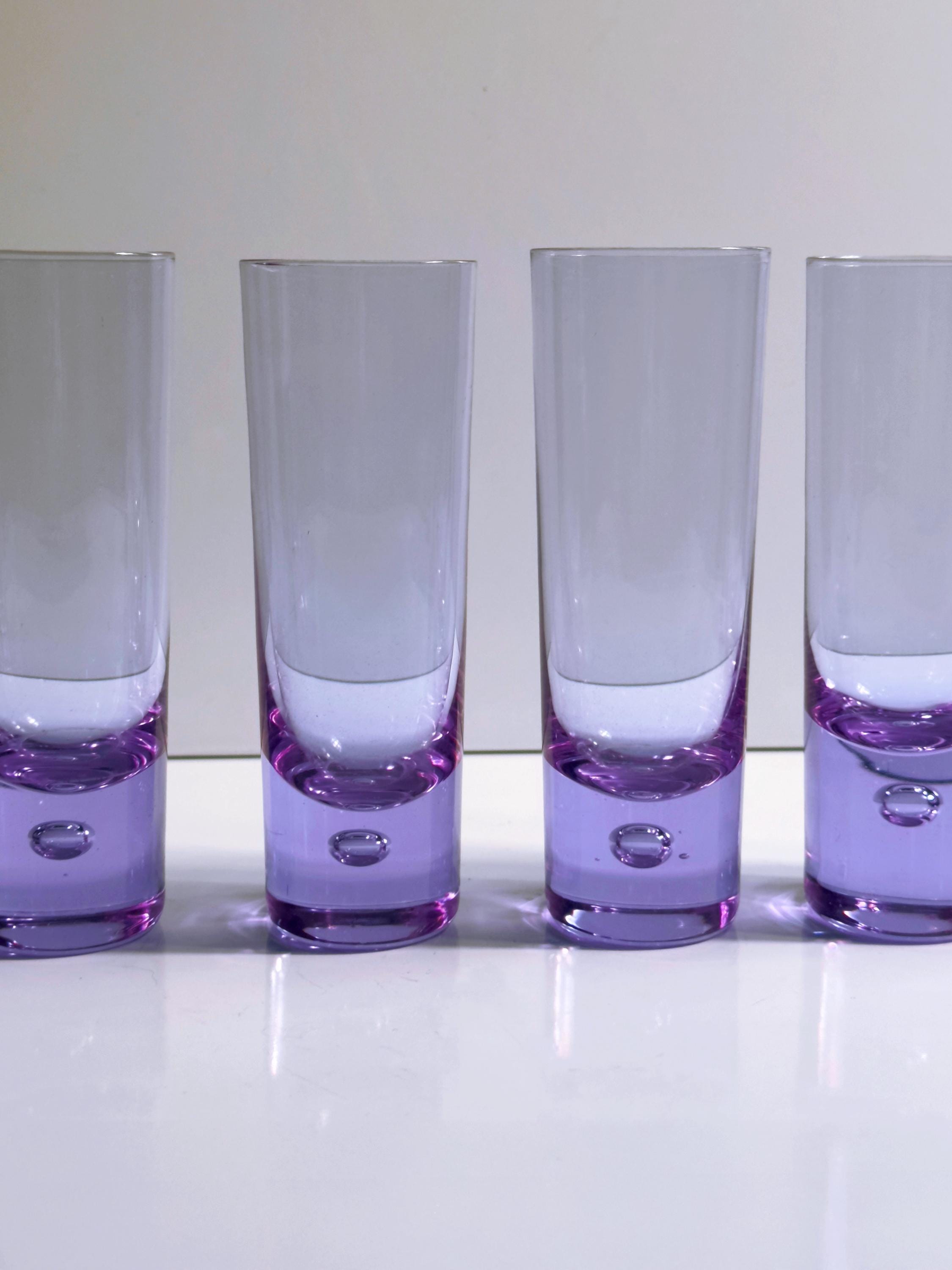 6x Vintage drinking glasses Alexandrite glass 1970s