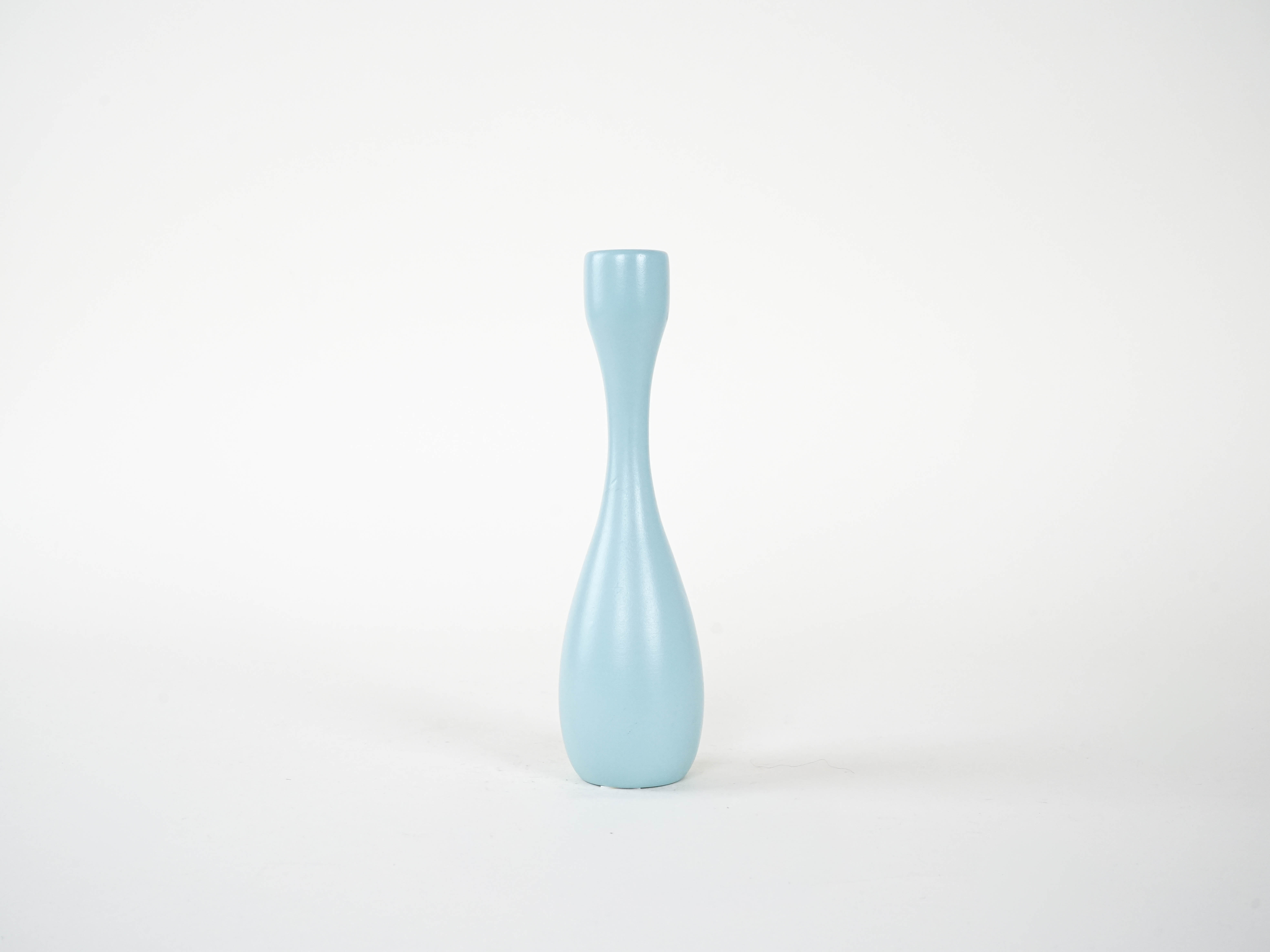 Candlestick 1970s Pastel Blue