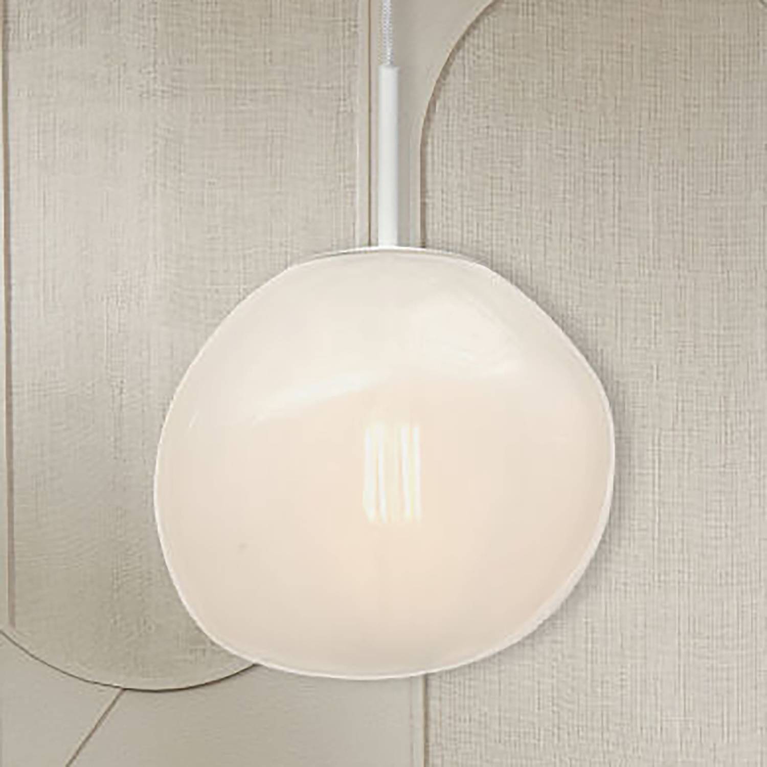 Helsinki Hängeleuchte Milchglas 1-flammig Weiß