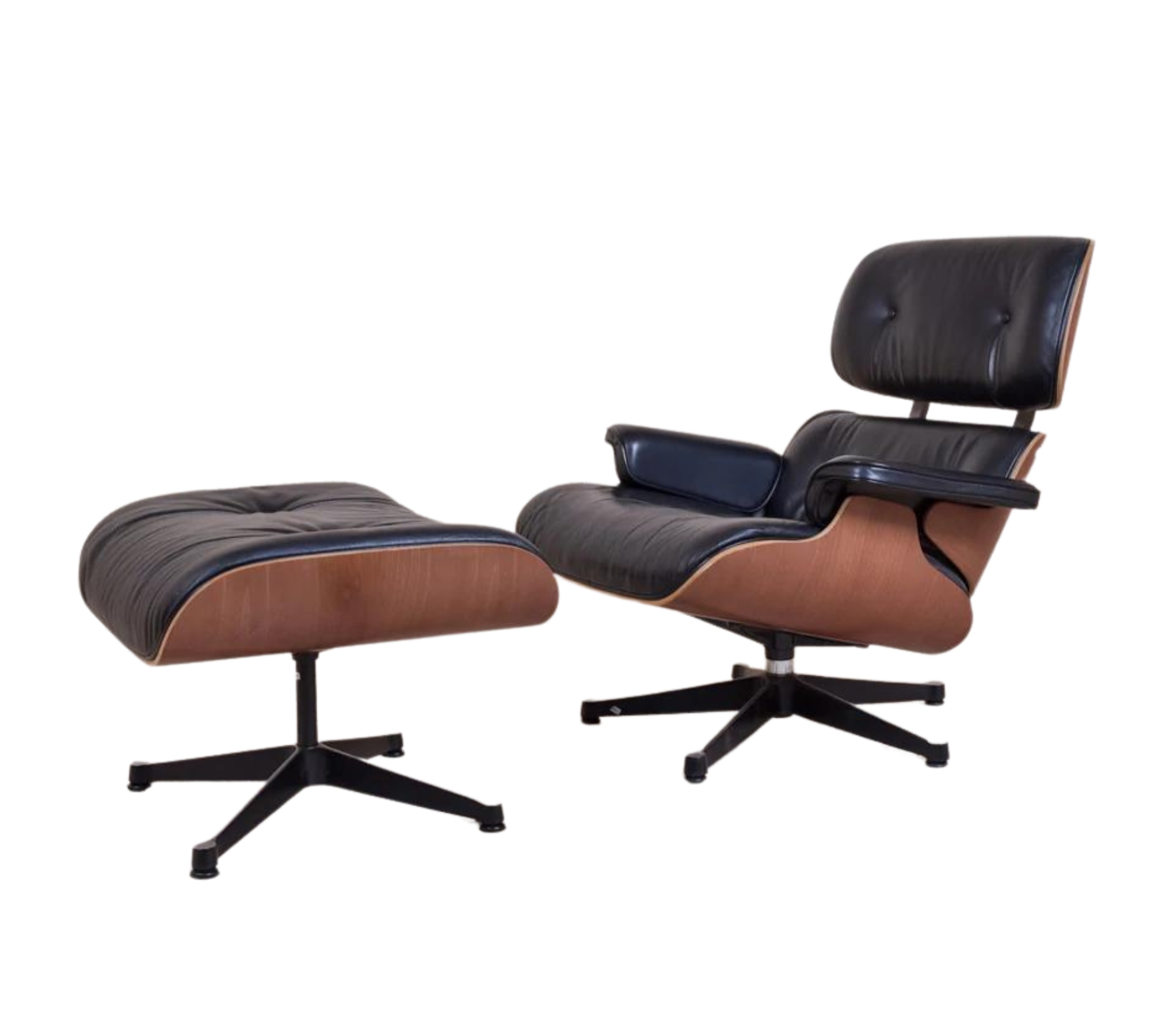 Eames Lounge Chair mit Ottoman Schwarz