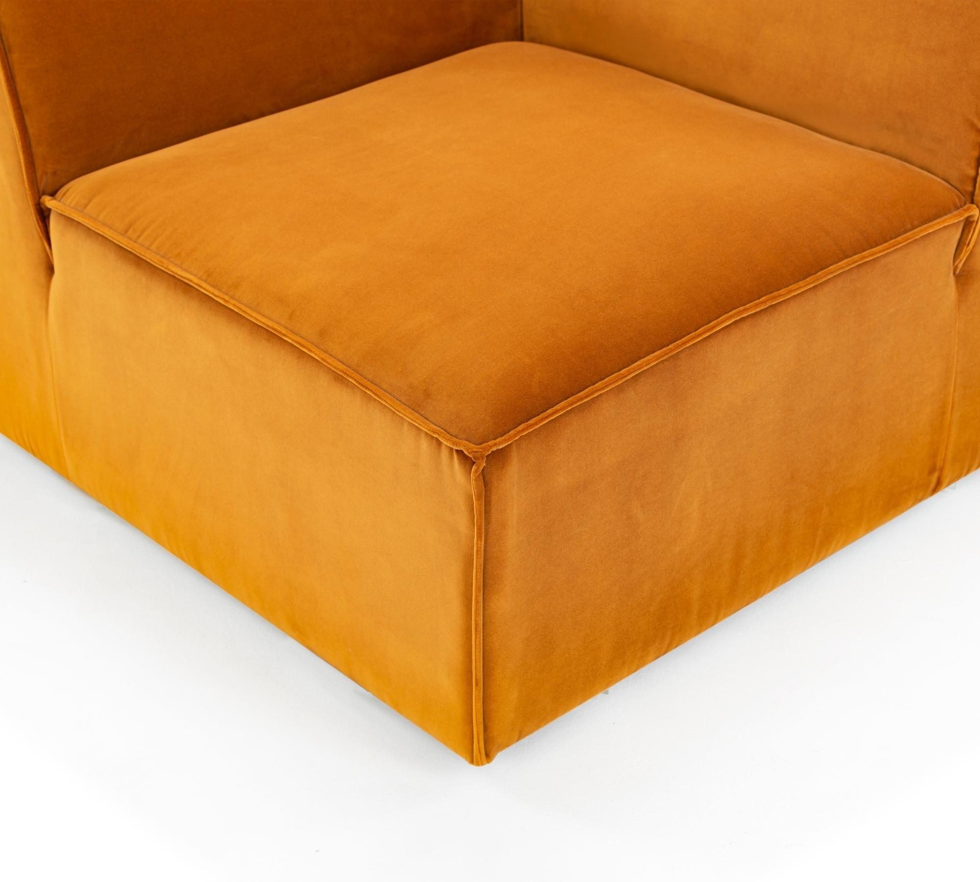 Dane 1-Sitzer Eckmodul Rechts Velour Matt Amber