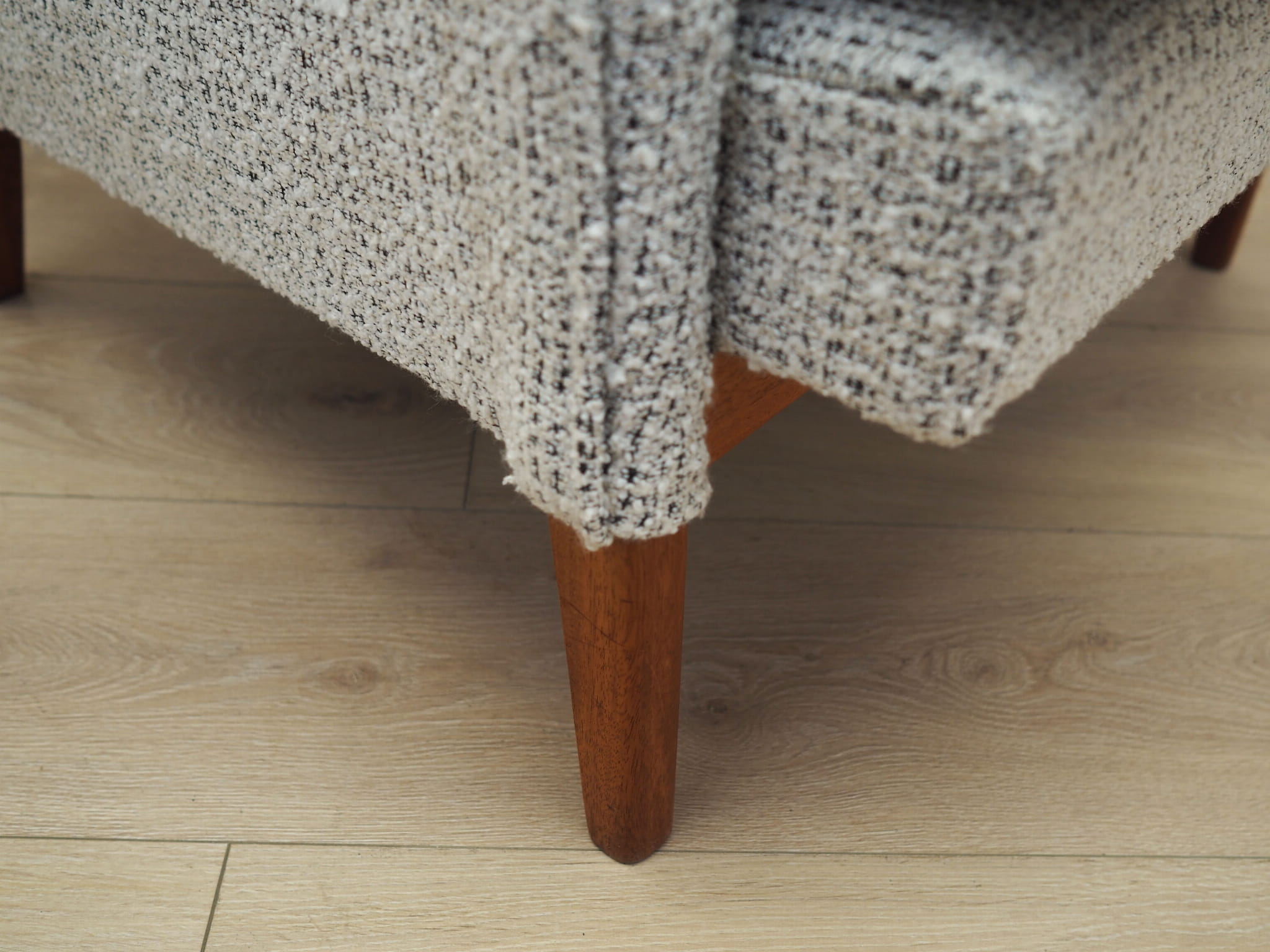 Vintage Armchair Wood Textile Grey 1960s