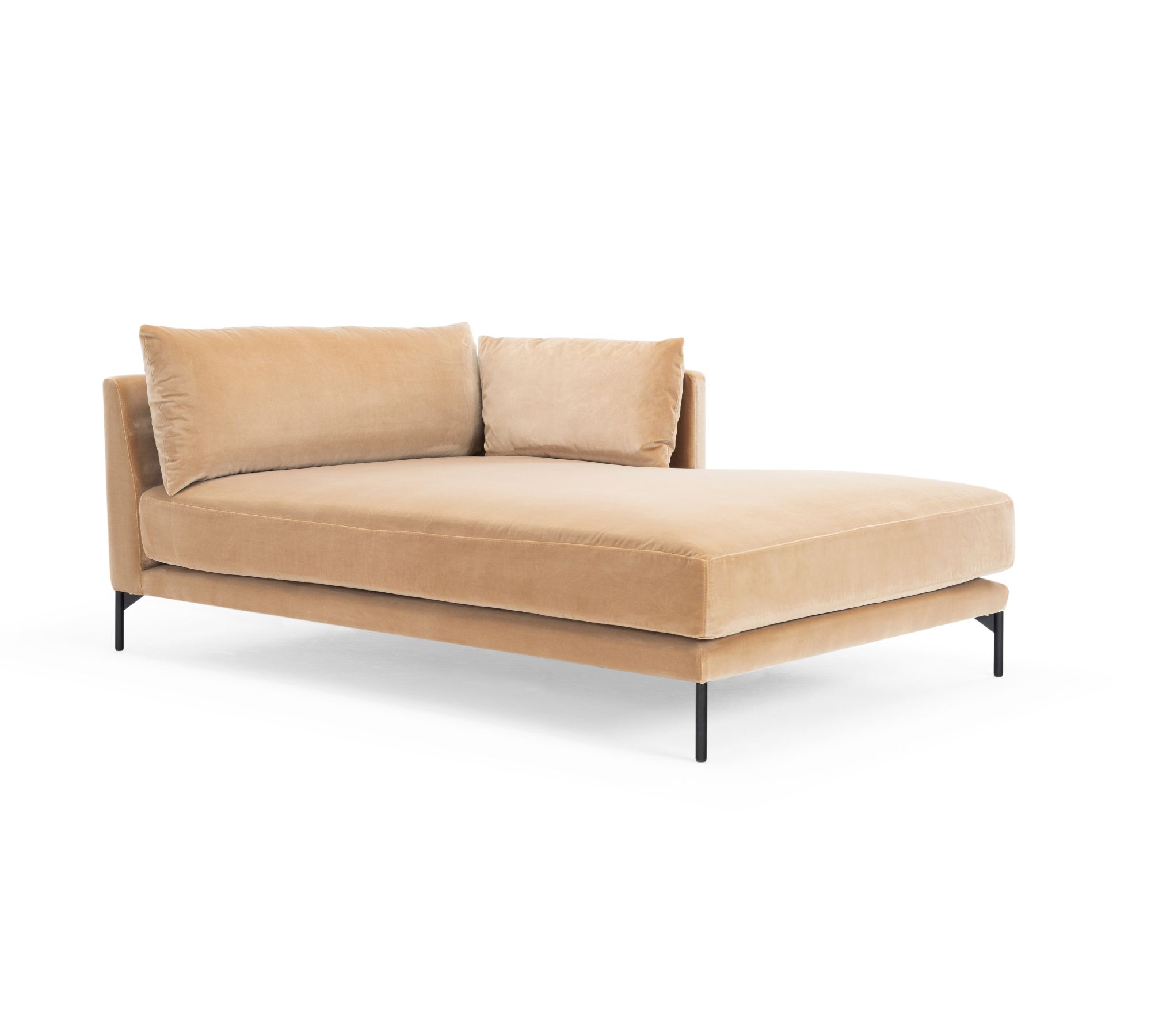 Vincent 1-Sitzer Récamiere Rechts Velour Matt Beige