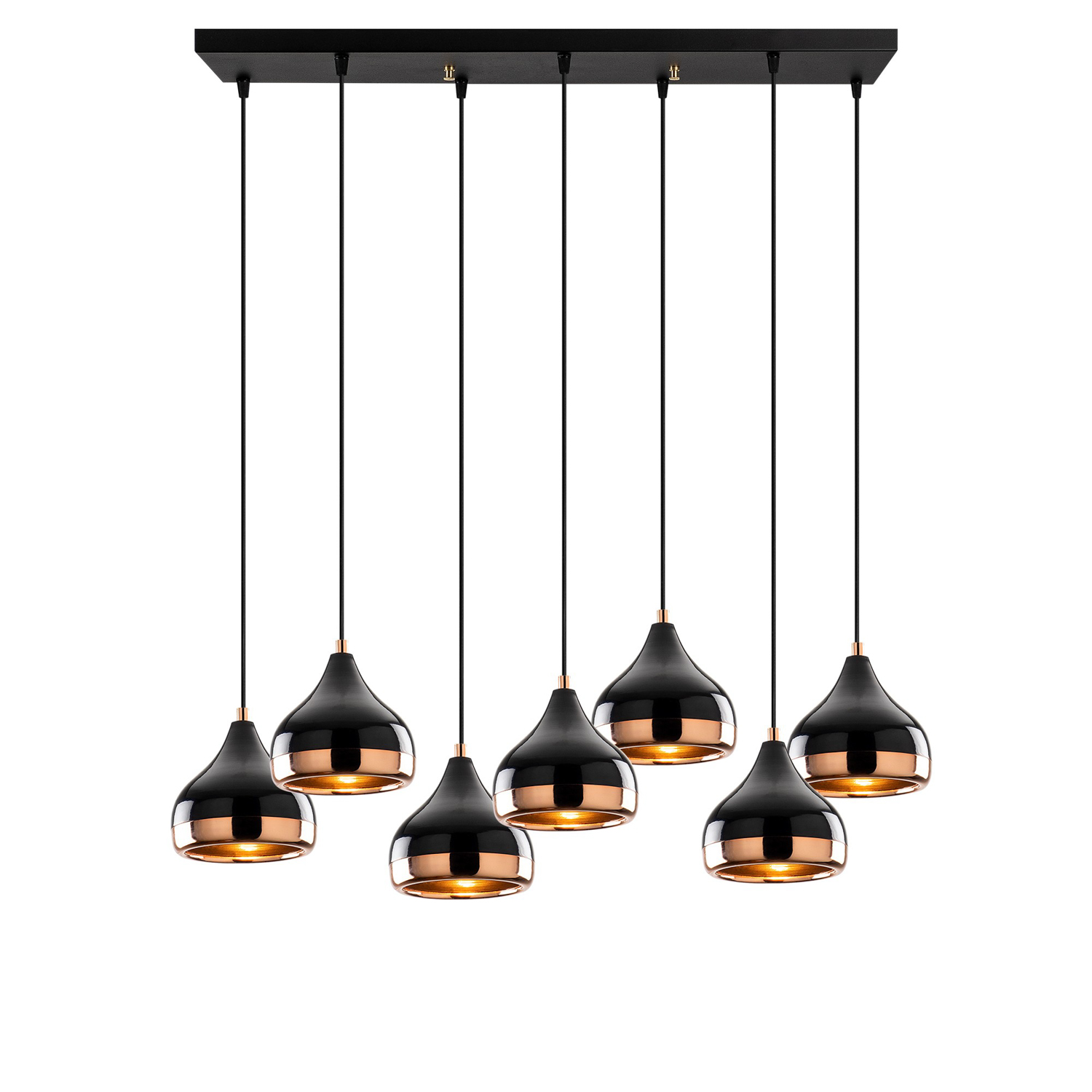 Pendant lamp with 7 elements metal black