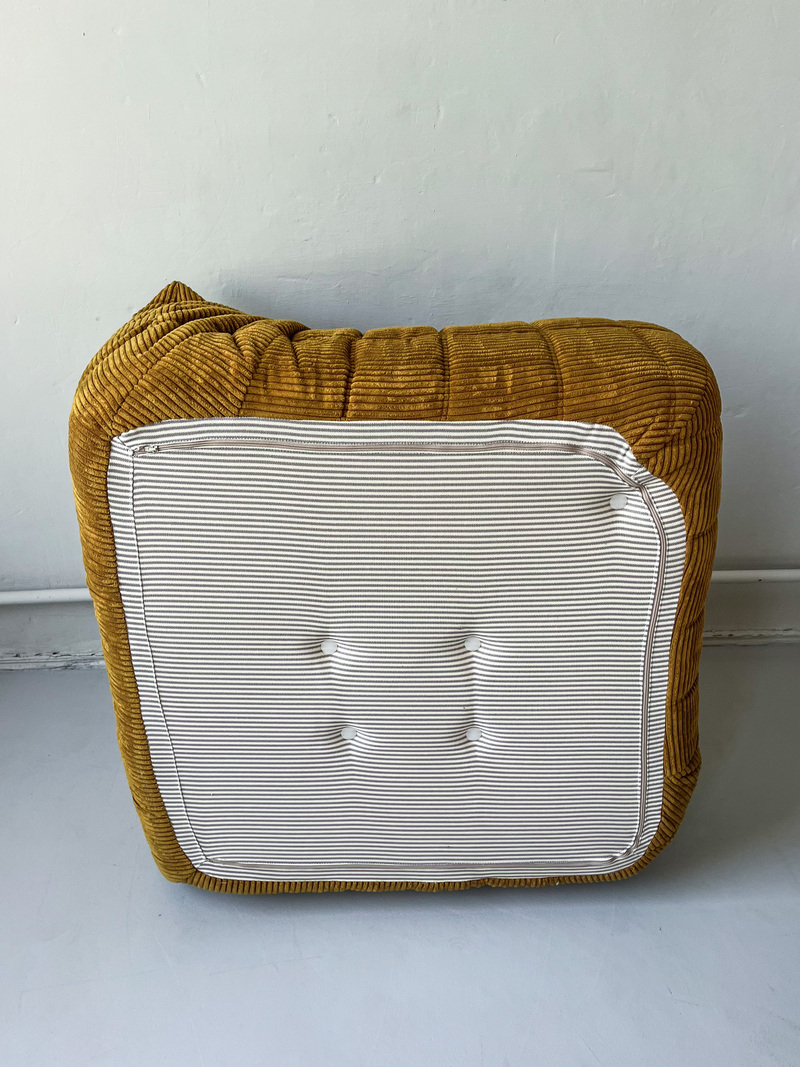 Togo Divano angolare Velluto a coste Marrone sabbia