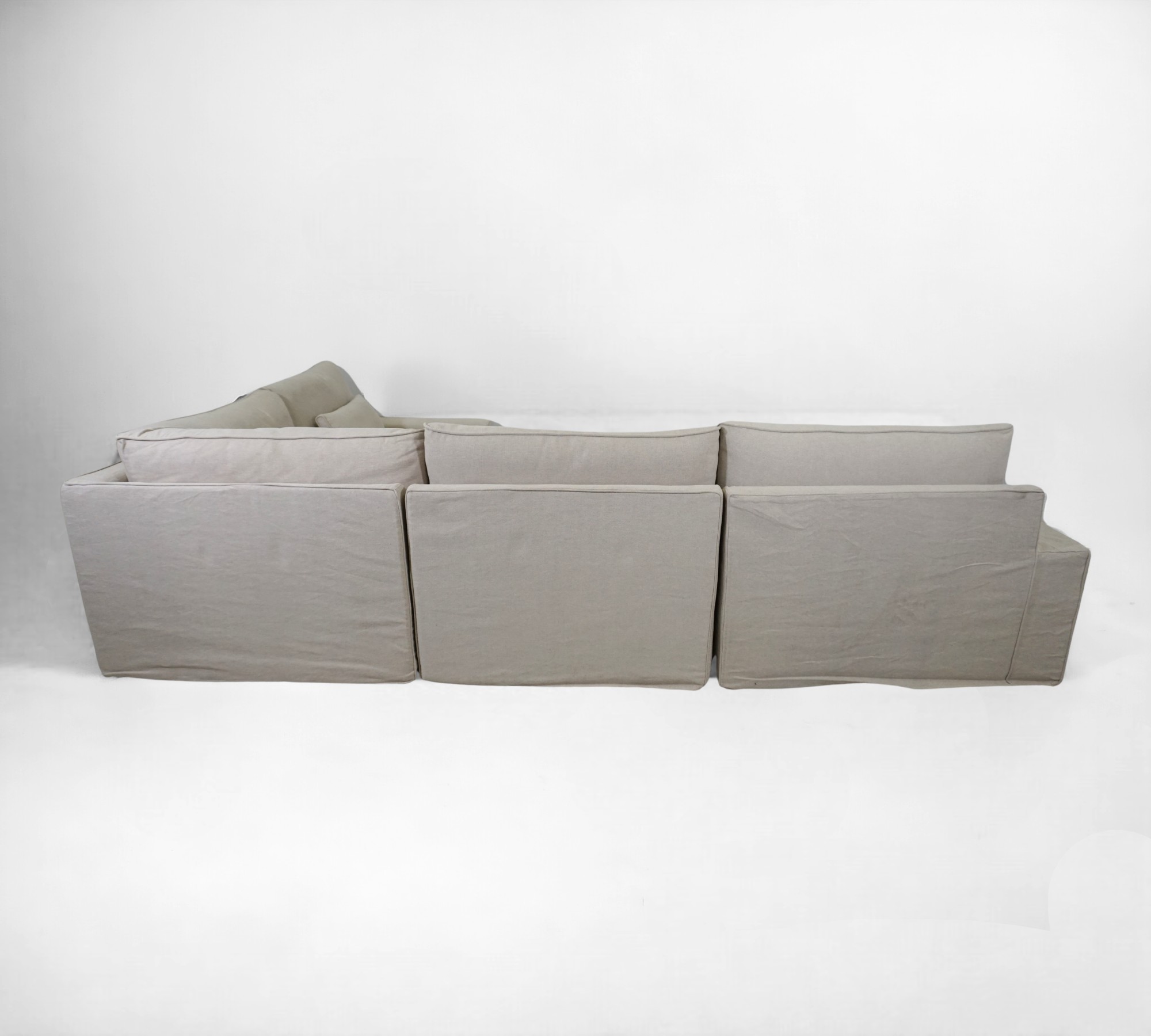 Trent Ecksofa Baumwolle-Leinenstoff Creme