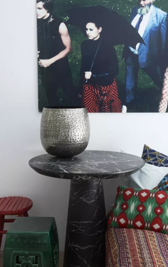 Side Table Polspotten Marble Black