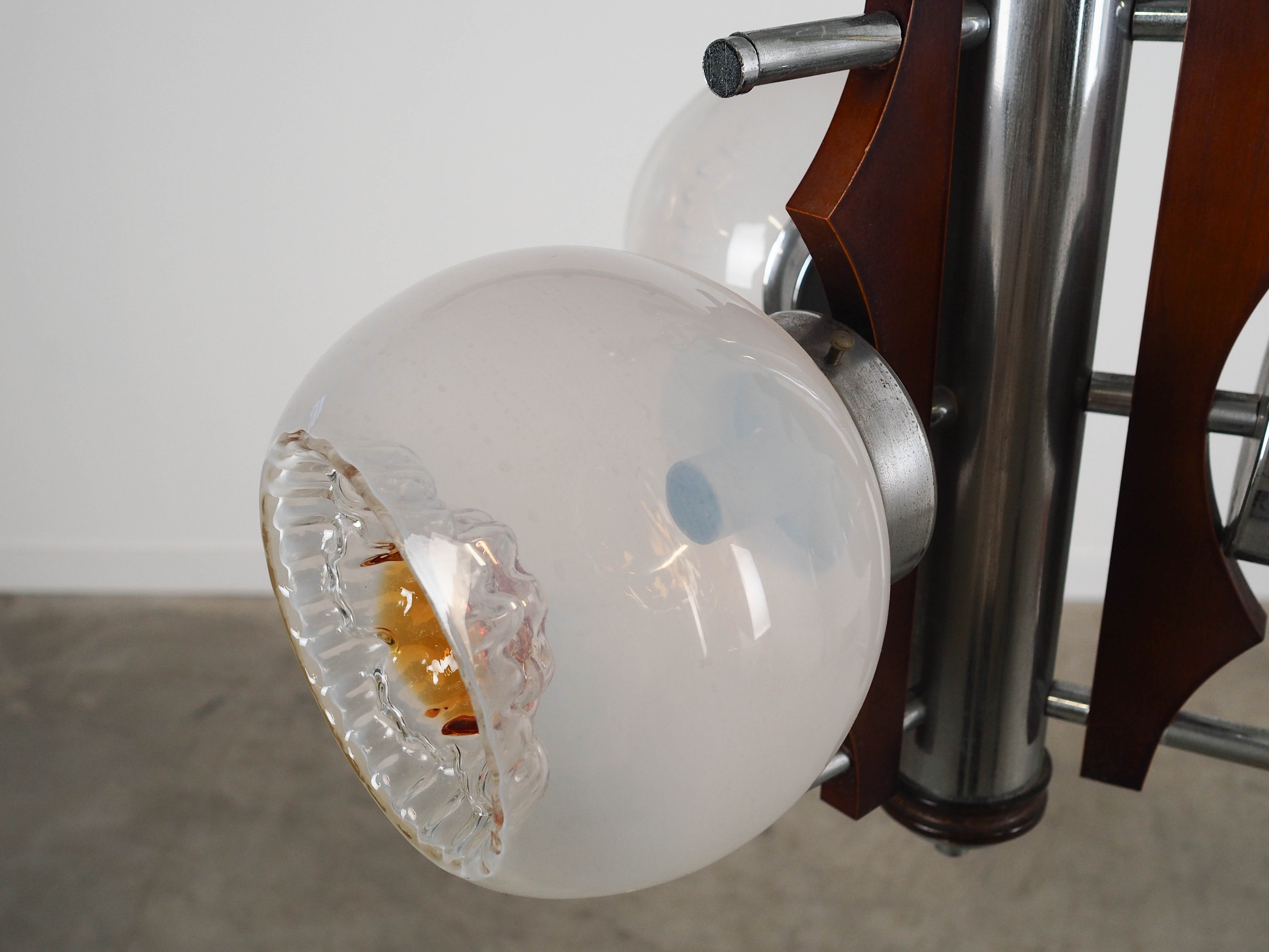Hanging lamp Murano glass metal 1970s