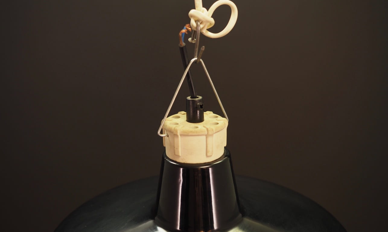 Vintage pendant lamp metal black 1960s