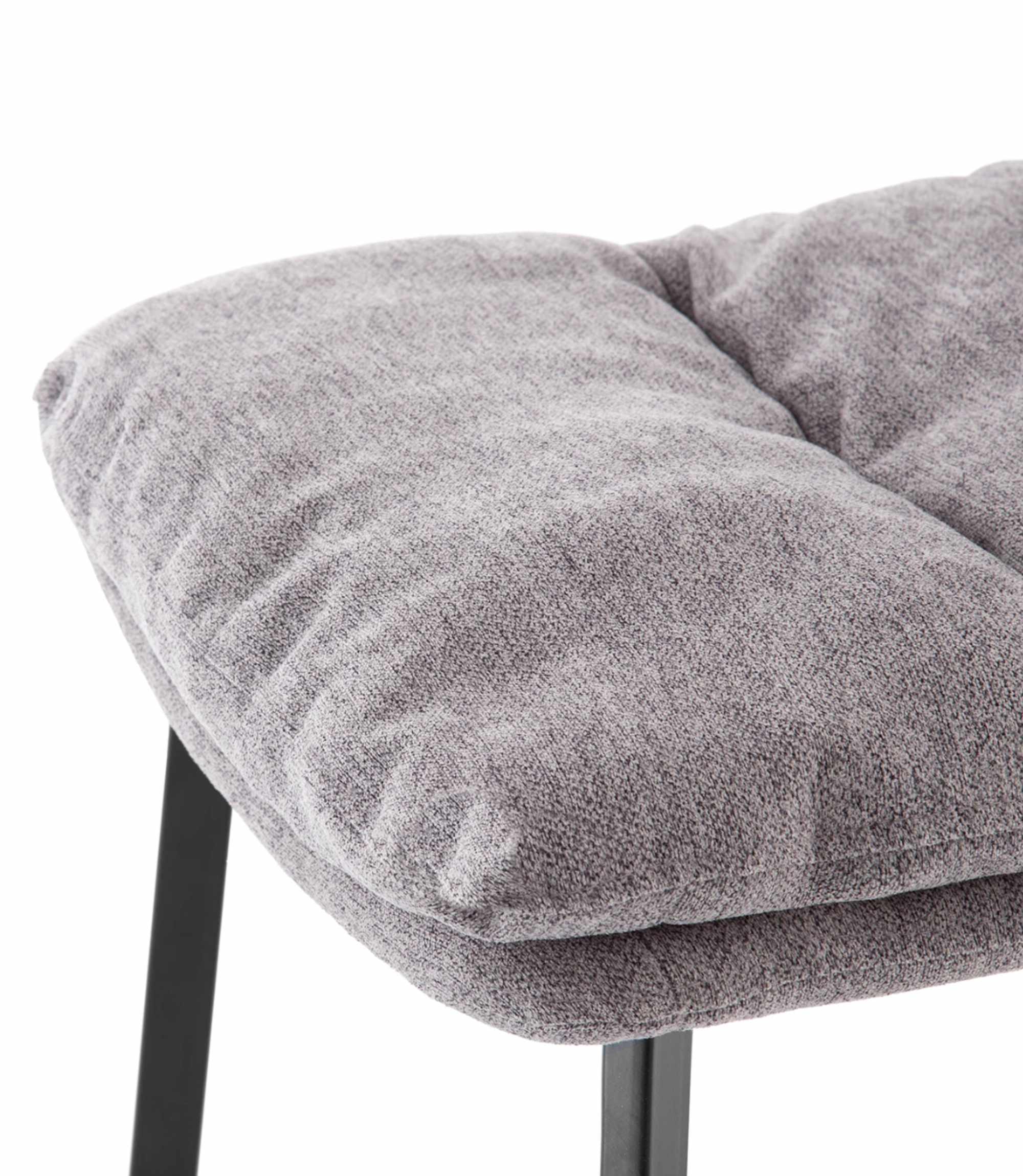 Bar stool Textile Metal Grey Black