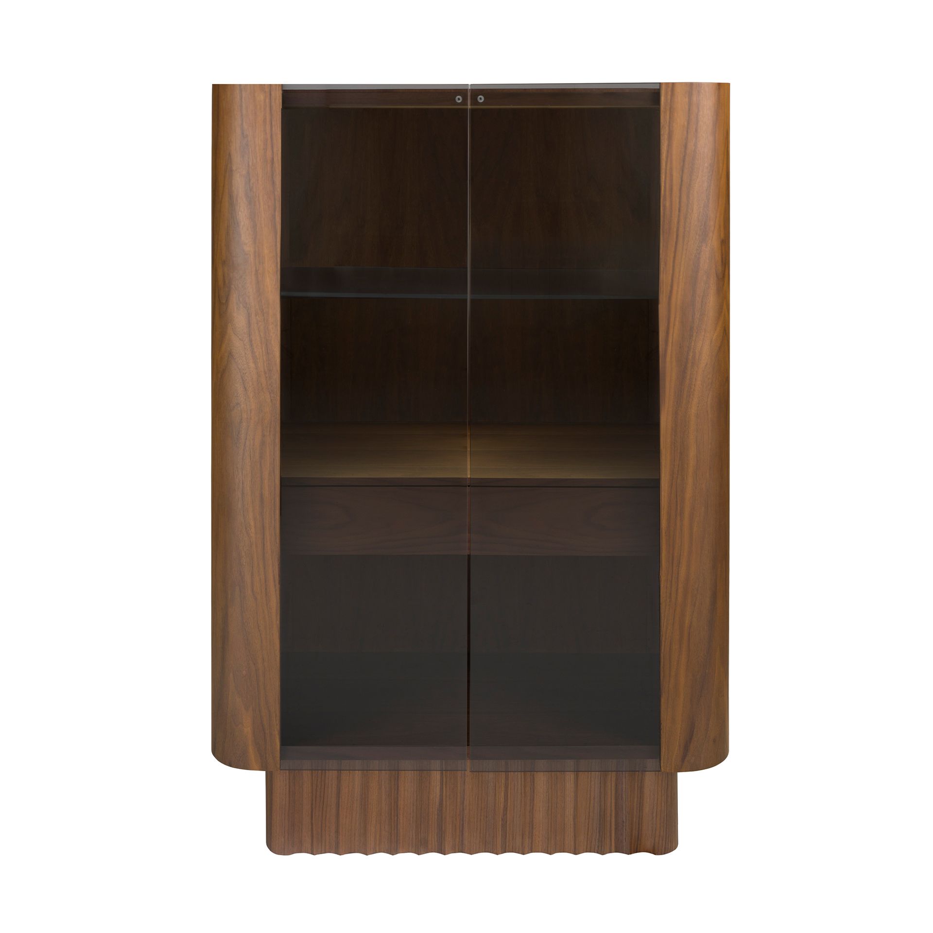 Sideboard aus Glas und Walnuss 3273