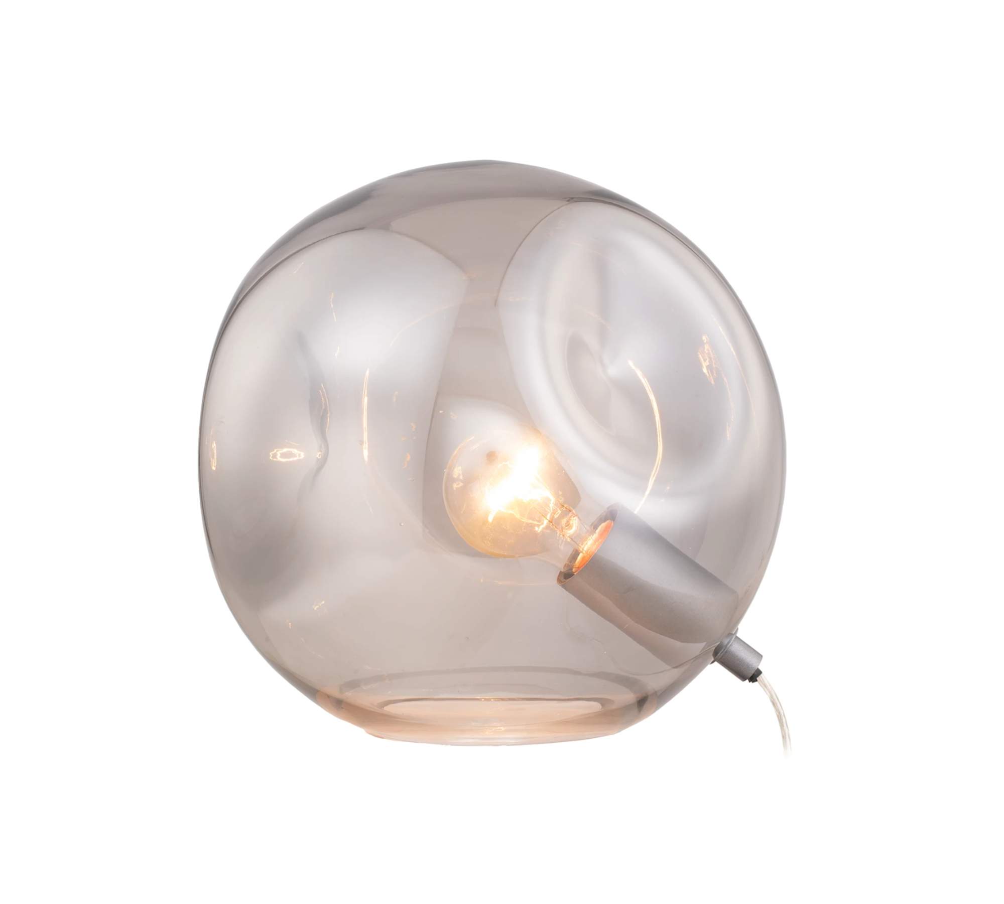 Tischlampe Rauchglas Grau