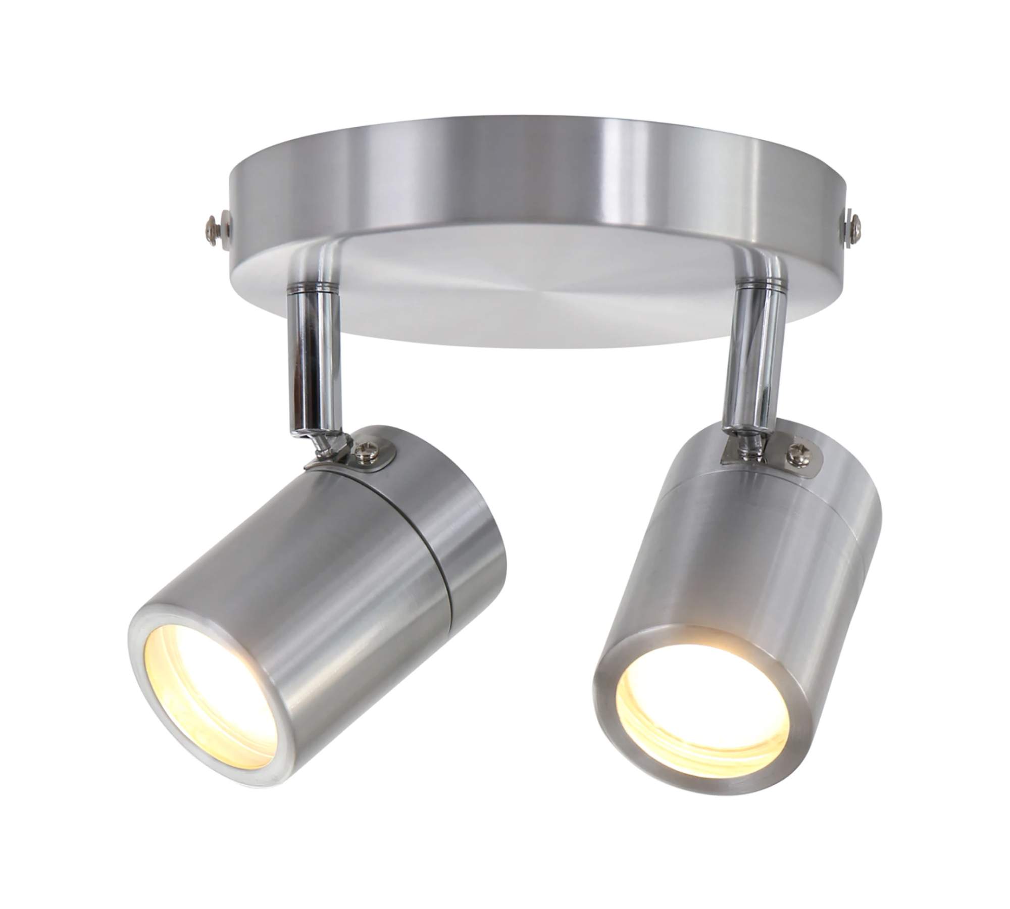 Deckenleuchte Upround 2-flammig Metall Silber