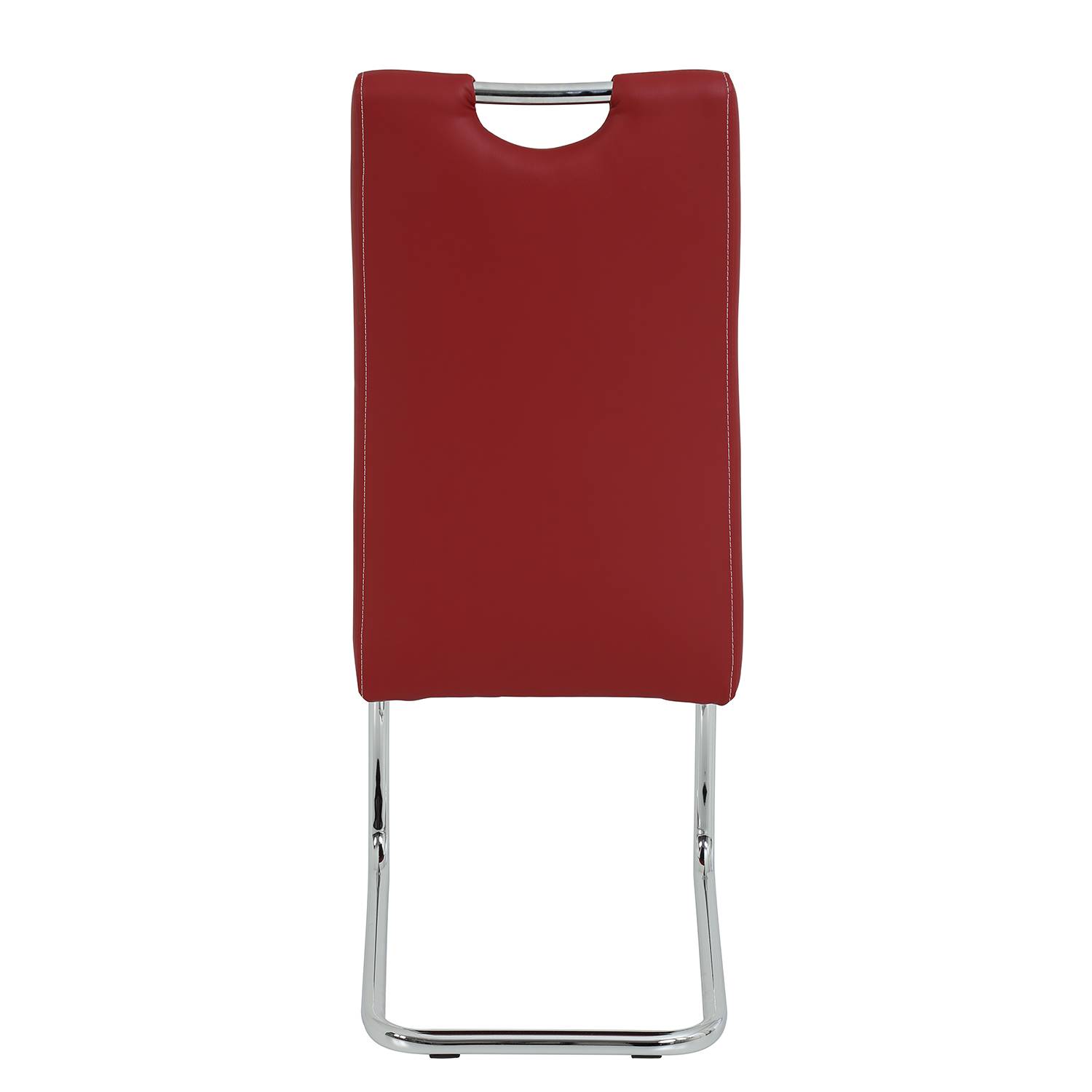 2x Freischwinger La PazKunstleder Metall Chrom Bordeaux