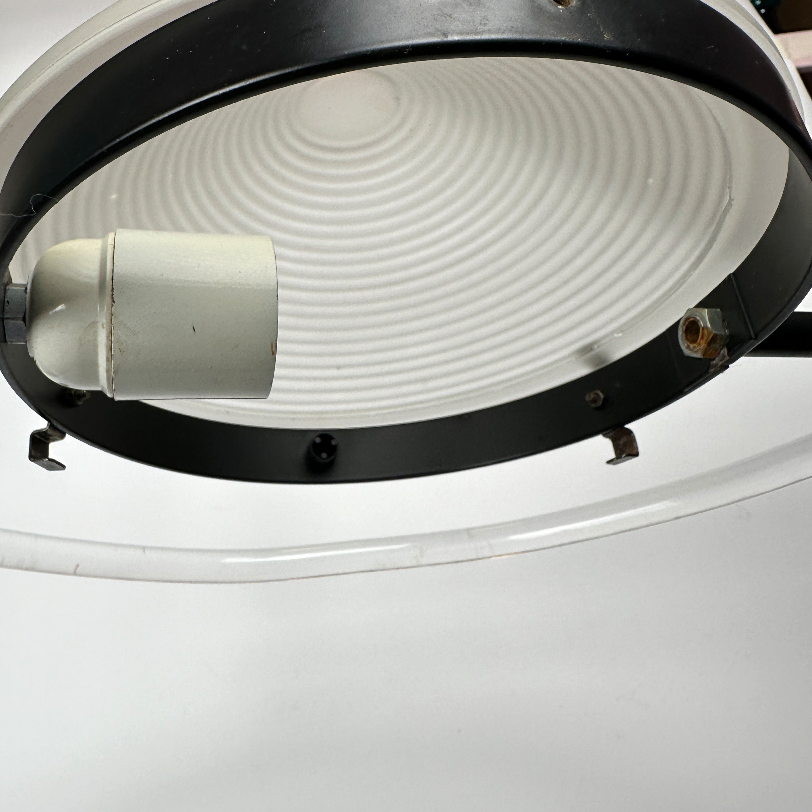 Deckenlampe Milchglas Plexiglas 1980er Jahre