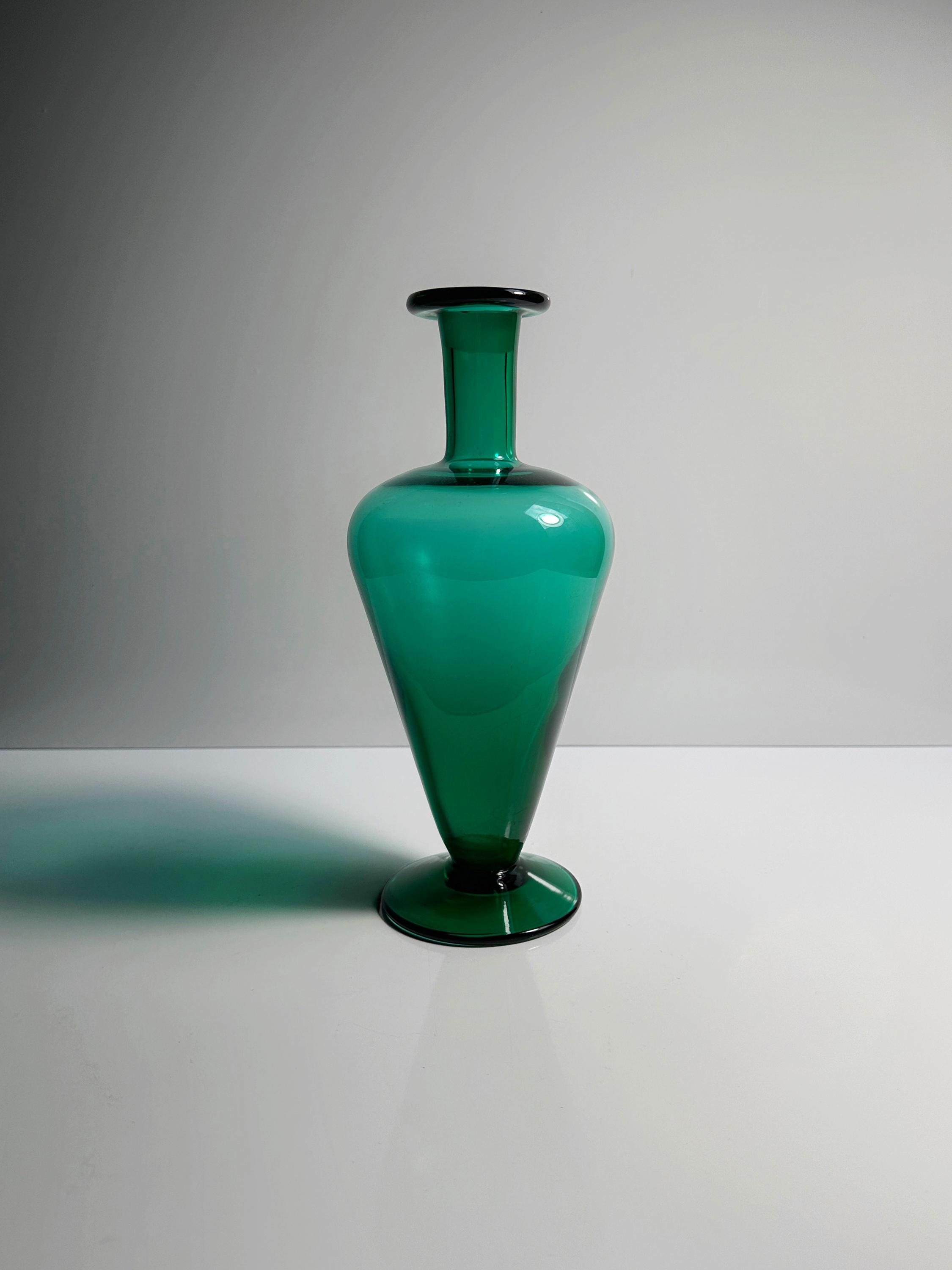 Vintage Vase Glas Grün 1990er Jahre