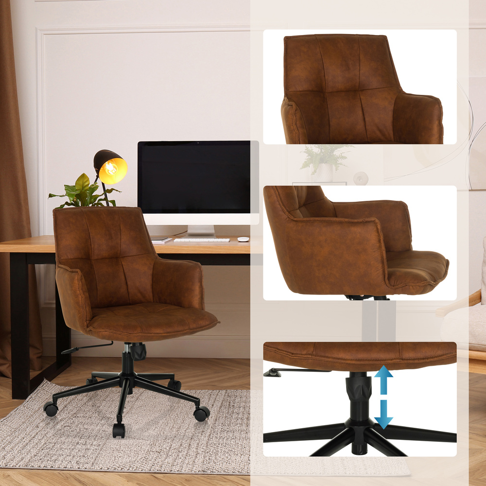 SOLAO LIFE  Office Chair Swivel Fabric Brown