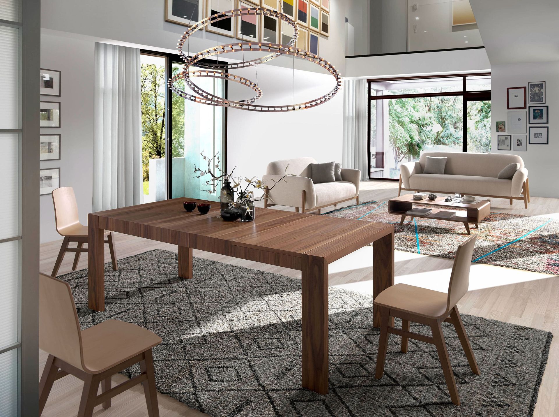 Dining table Walnut wood Brown