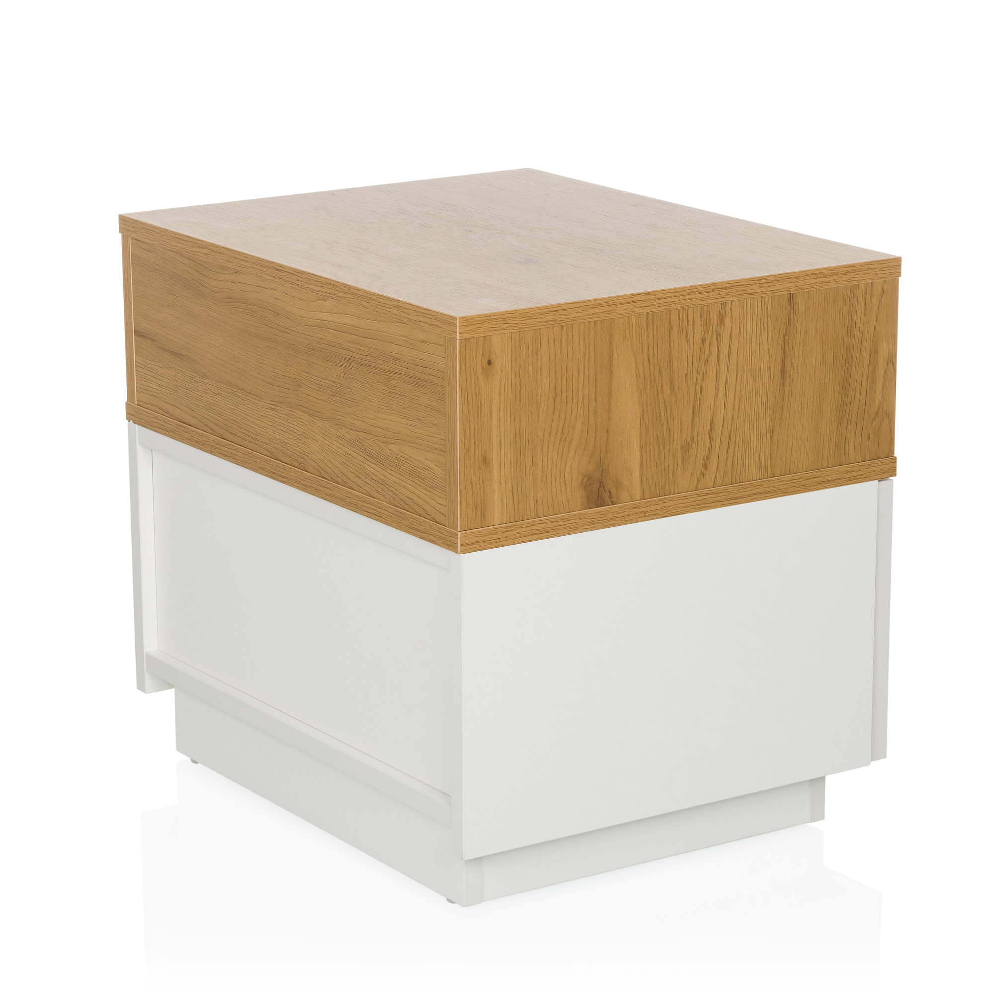 MELMO Side table with open shelf Wood White