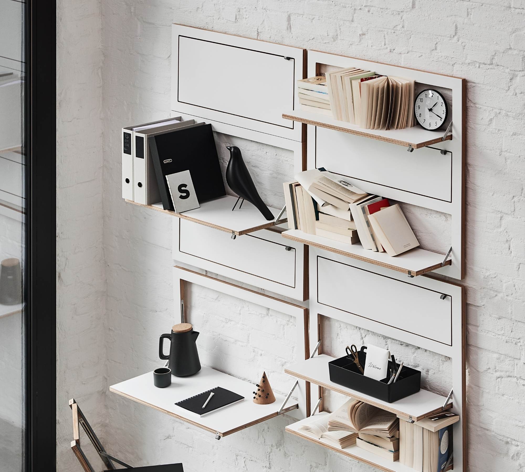 Fläpps Sekretär 80x80-2 Weiß