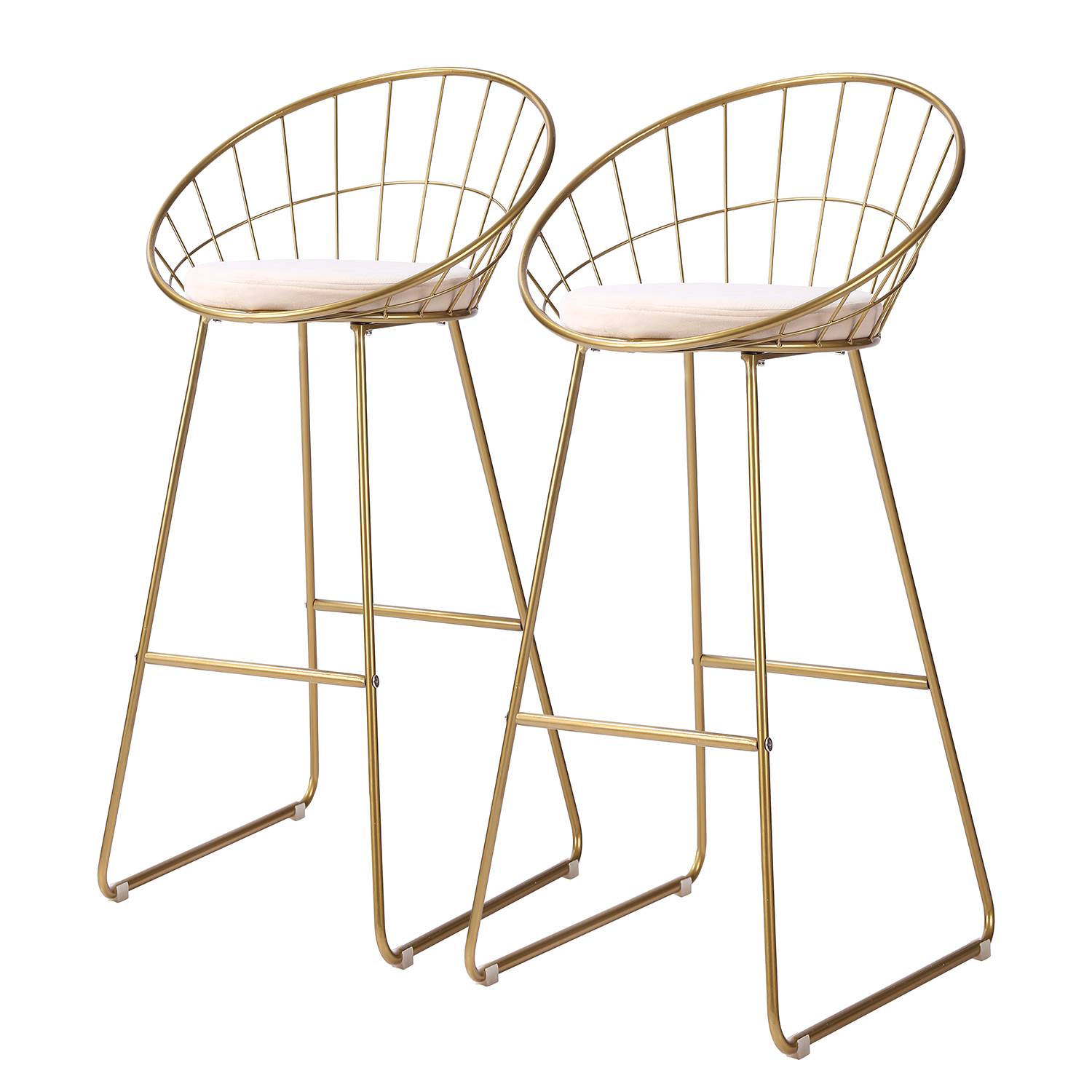 2x Barstuhl Ceza Beige Gold