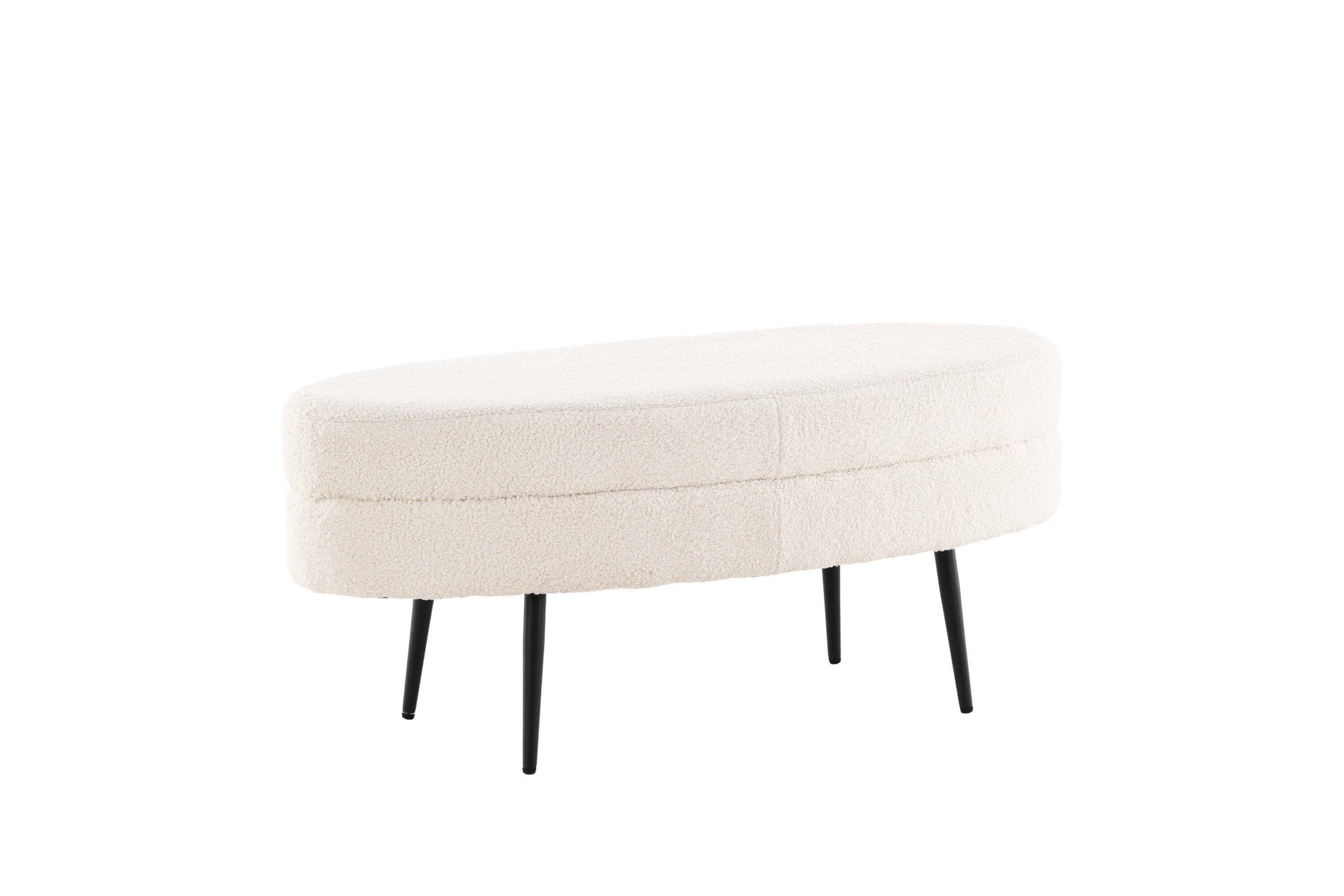 Otto Pouf Schwarz Offwhite Teddy