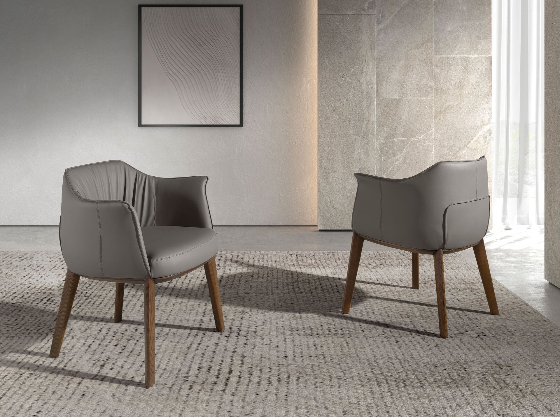 Armchair Faux Leather Grey