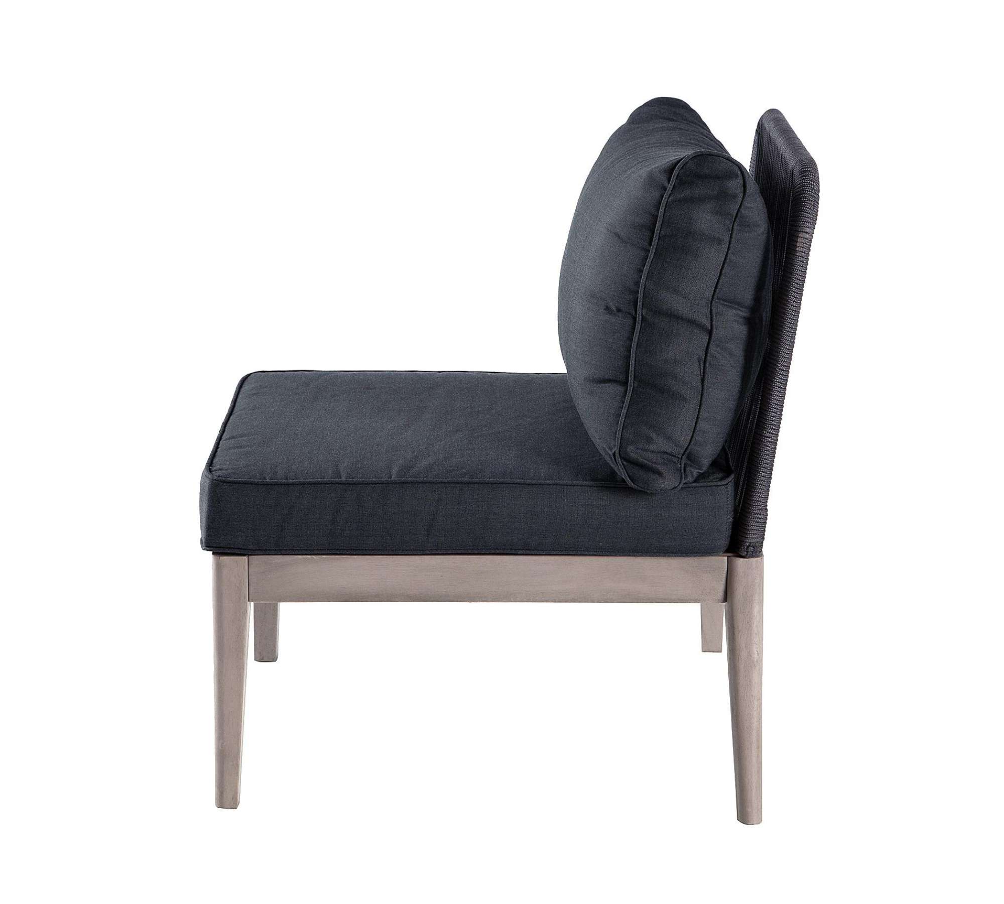 Loungesessel Holz Metall Grau