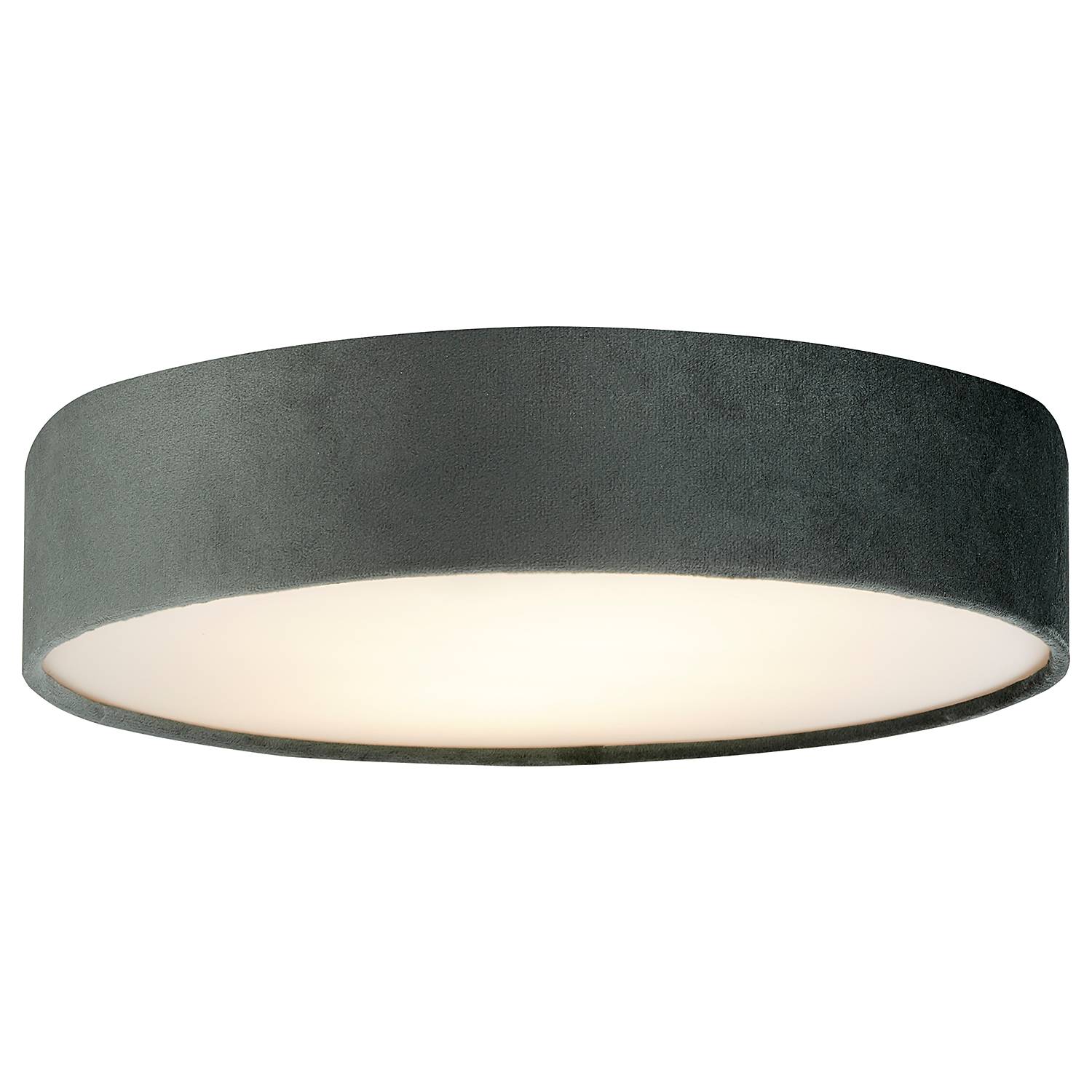 Deckenleuchte Drum Samt Grau Durchmesser: 50 cm