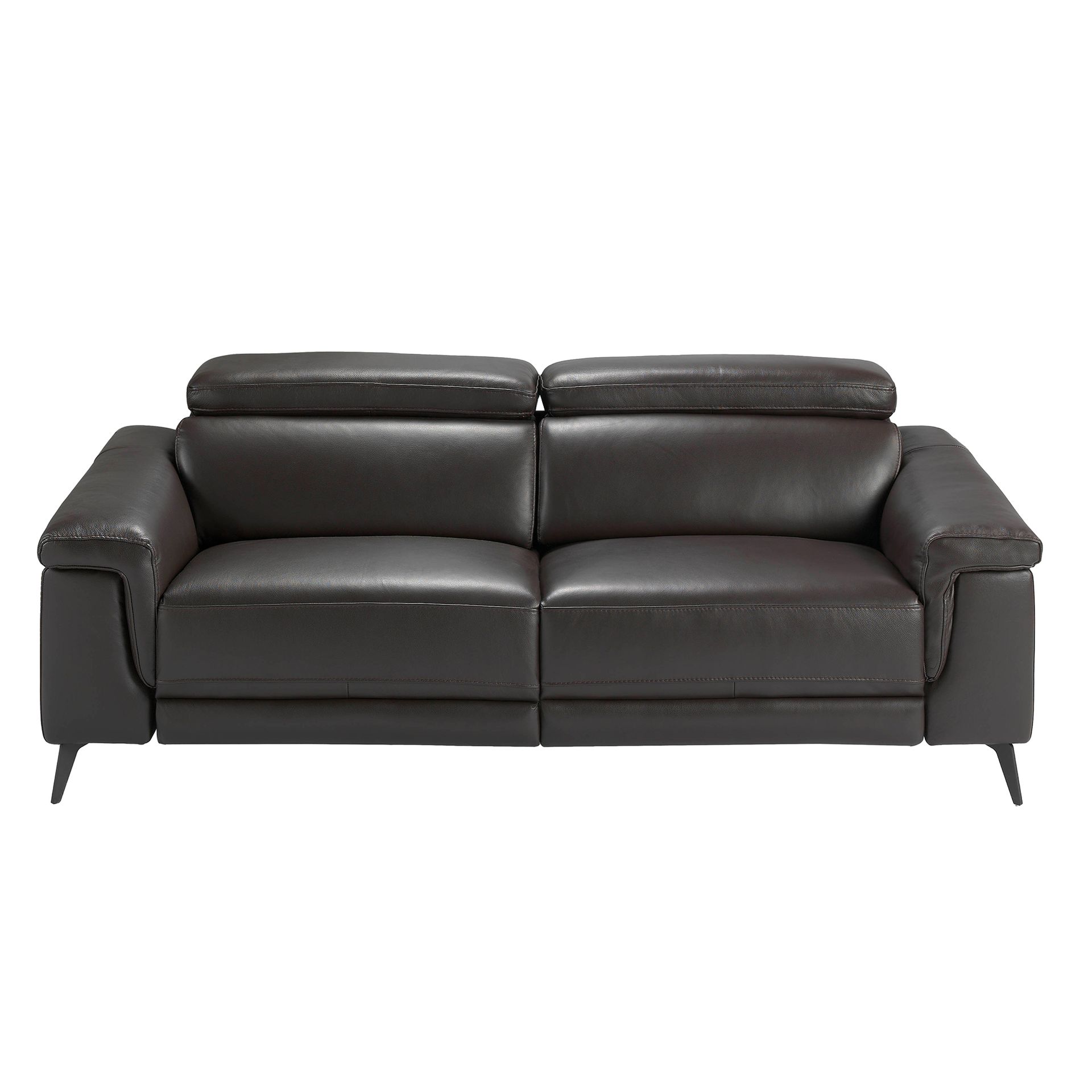 Sofa 3-seater with recliner function Leather Chocolate Brown