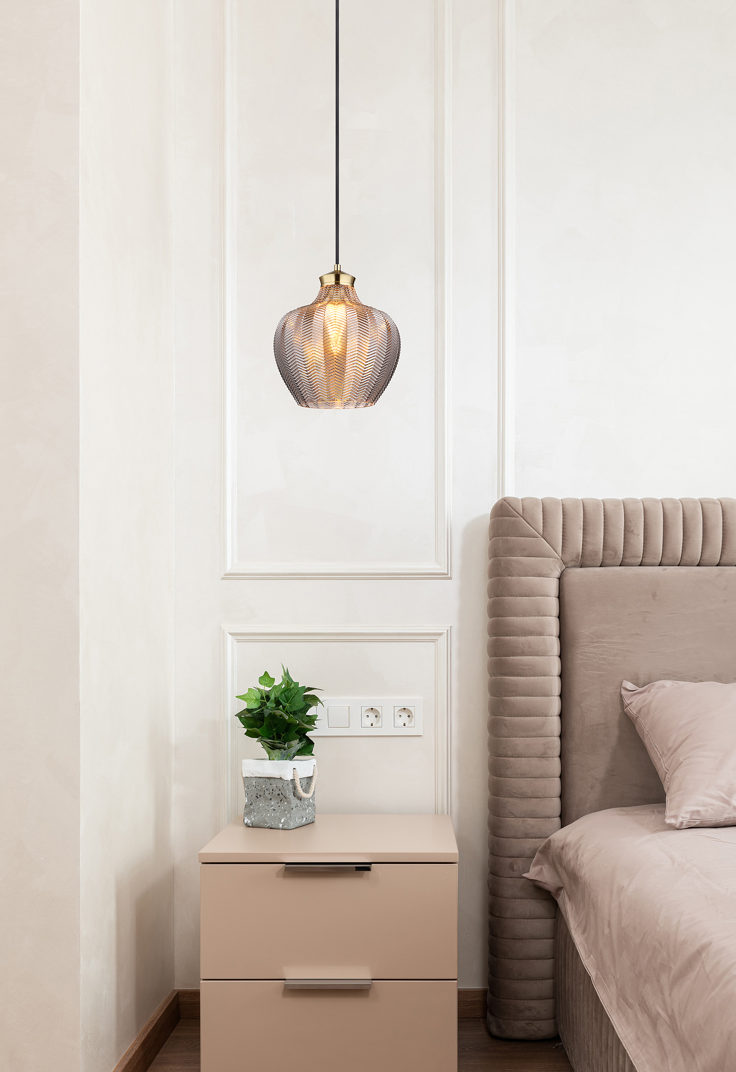 Pendelleuchte Jessica Typ D Rauchglas Eisen