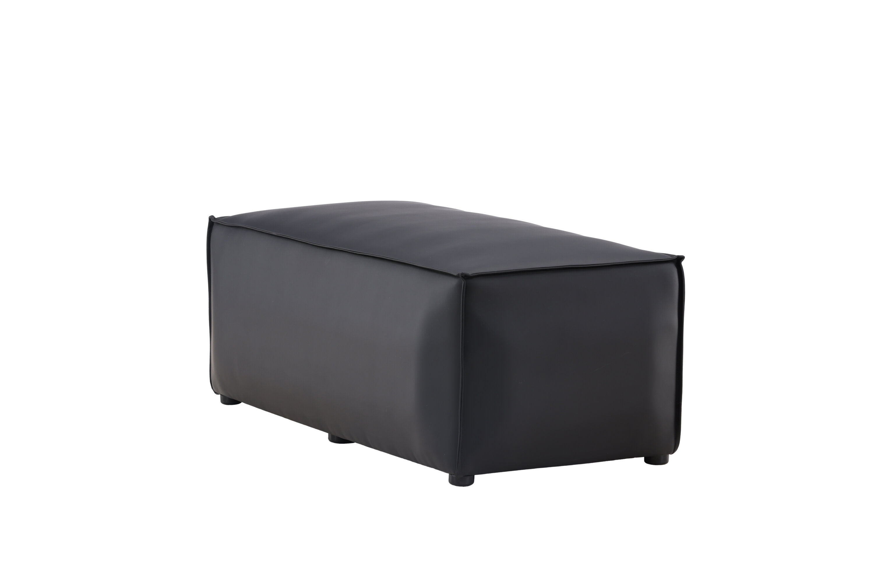 Palermo  Pouf  PU  Mattschwarz