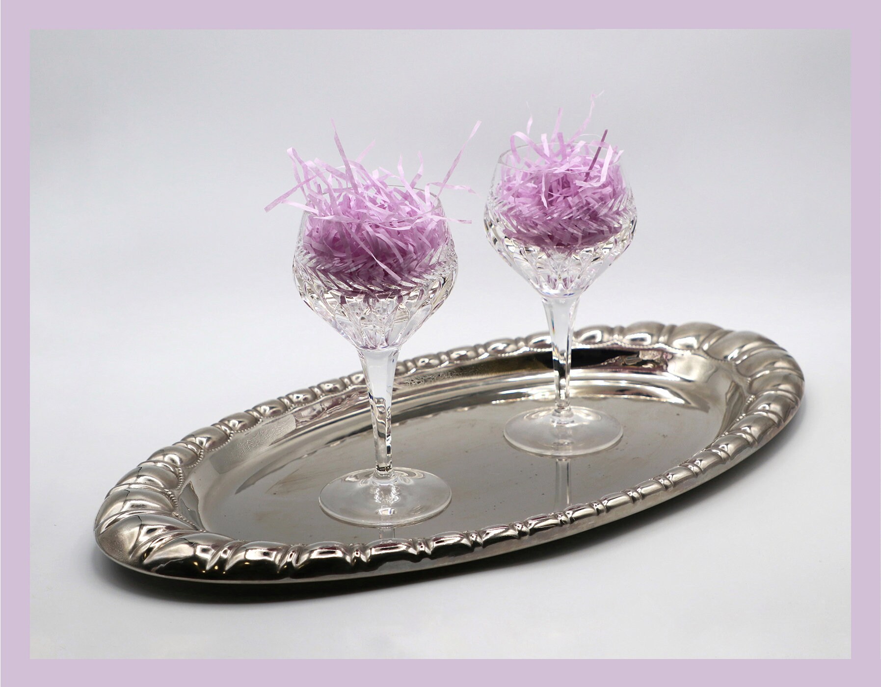 Vintage Tray Silver-plated Metal 1980s