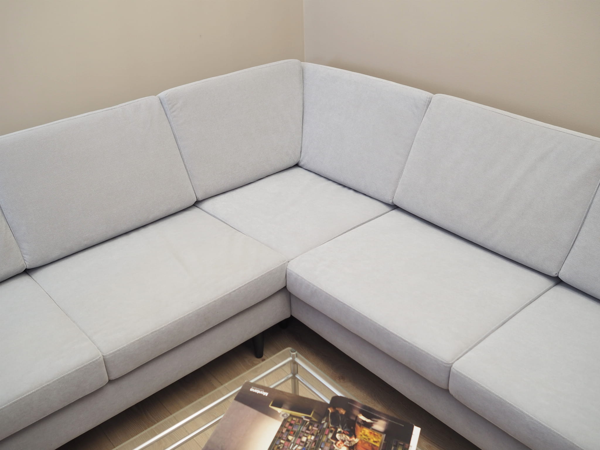 Corner sofa textile grey 1990s