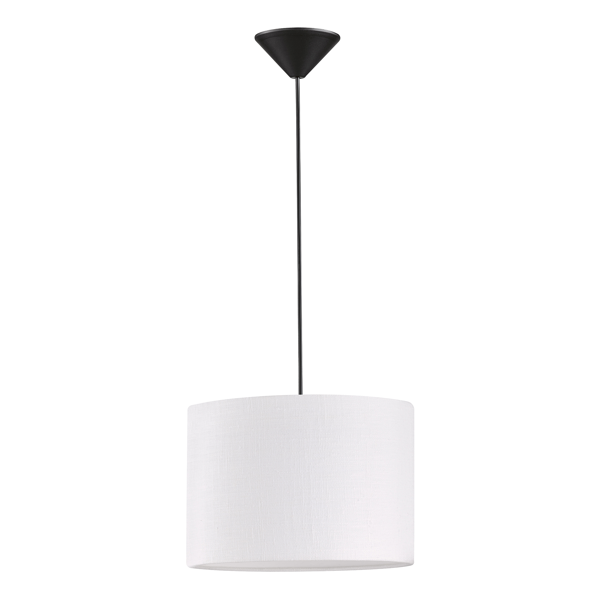 Pendant lamp Vigo linen 1-light White / Black