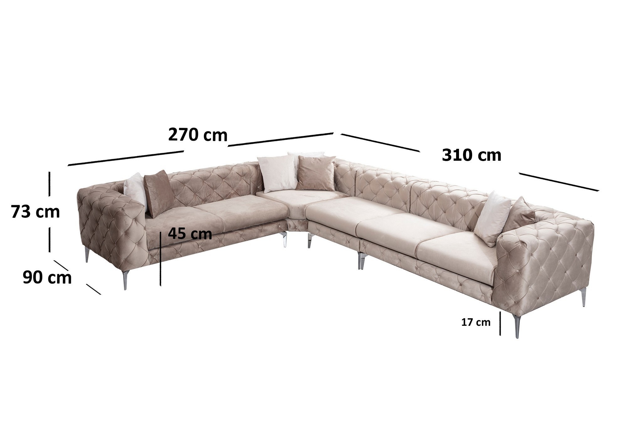 As corner sofa left beige