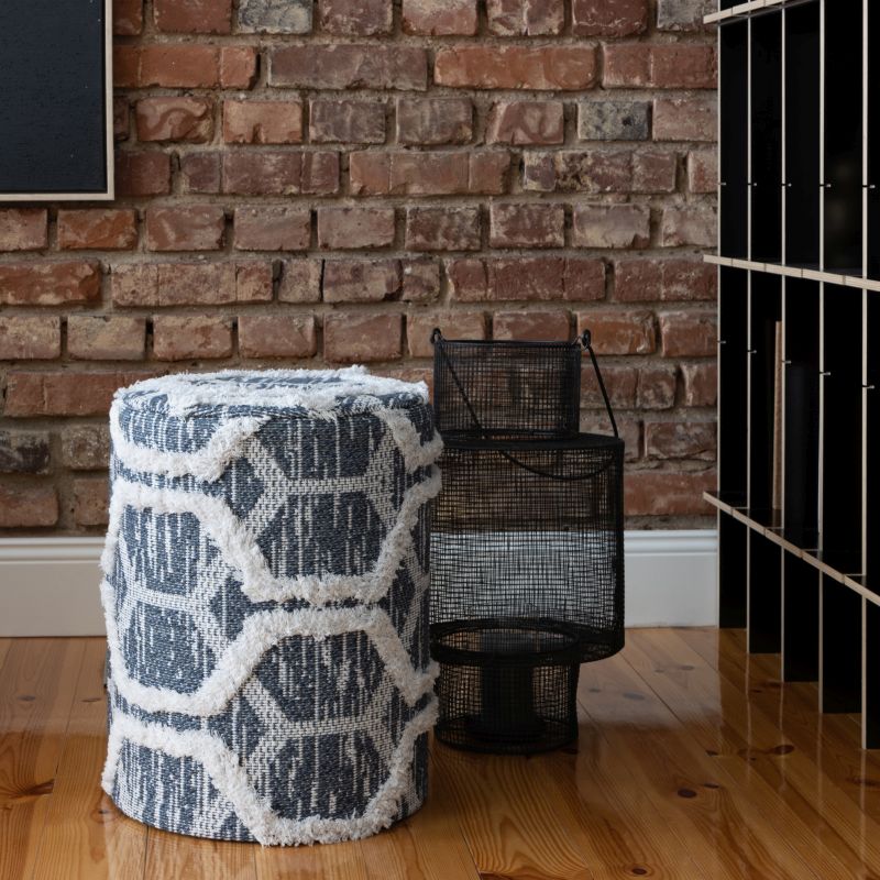 Nomad Pouf Baumwolle Blau 47 x 36 cm