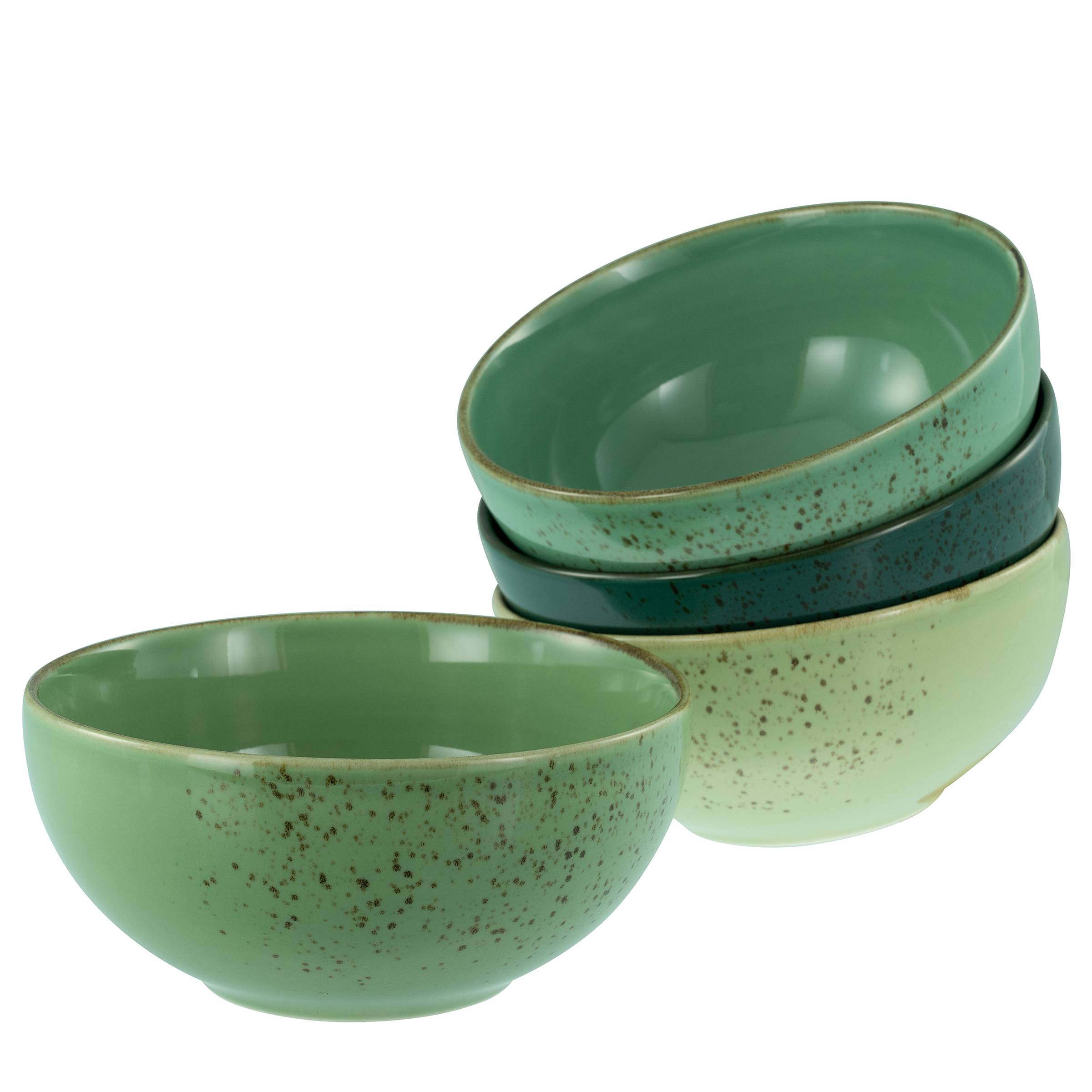 Bowls Nature Green Life Type A Set of 4 Porcelain Green