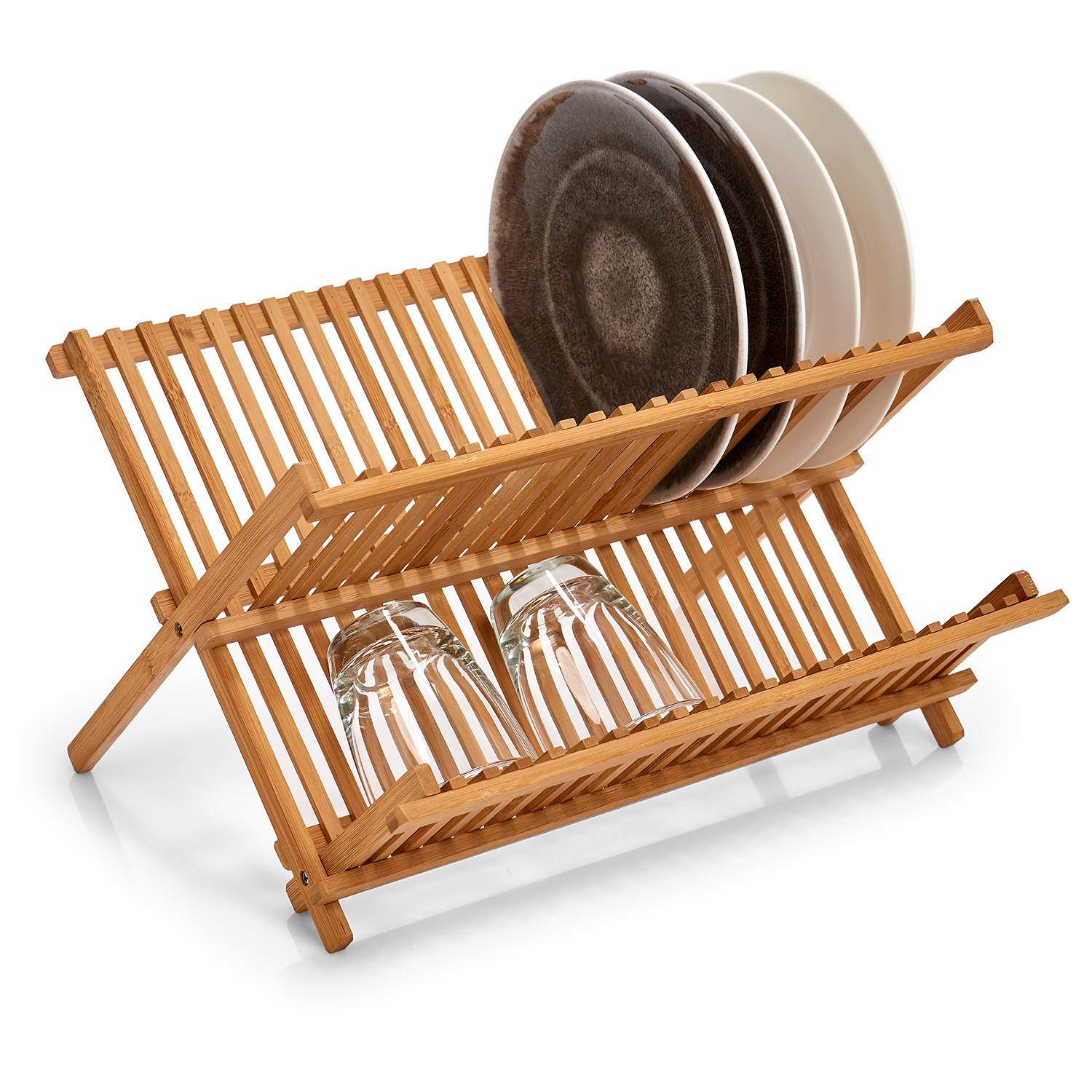 Tellerabtropfständer Karise Bambus natur 42 x 35 x 25
