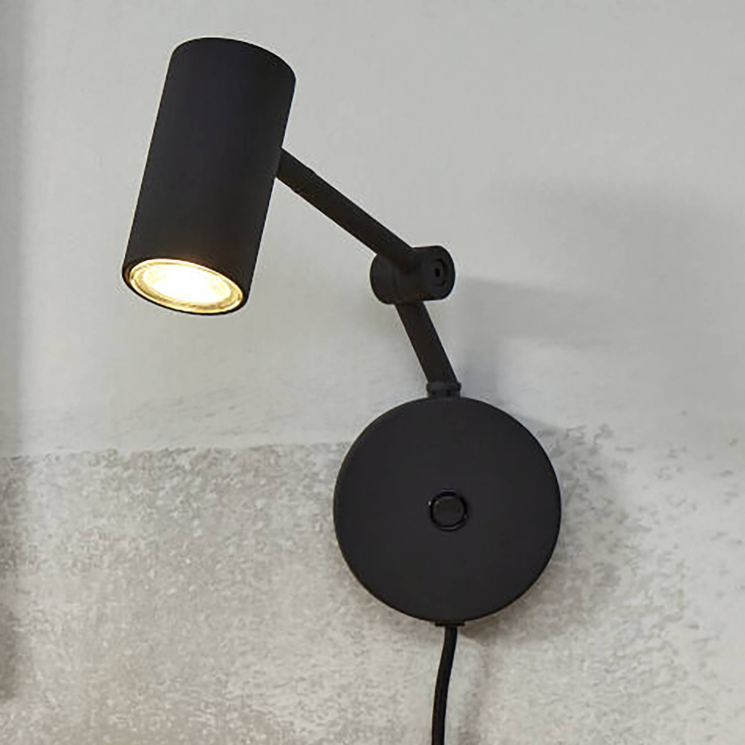 1-Flammig Montreux Wandleuchte Eisen Schwarz