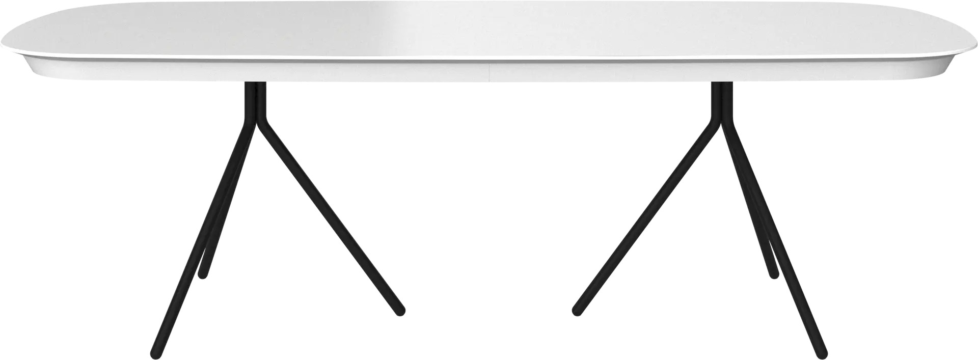 Ottawa White Lacquer Dining Table with Matte Black Legs
